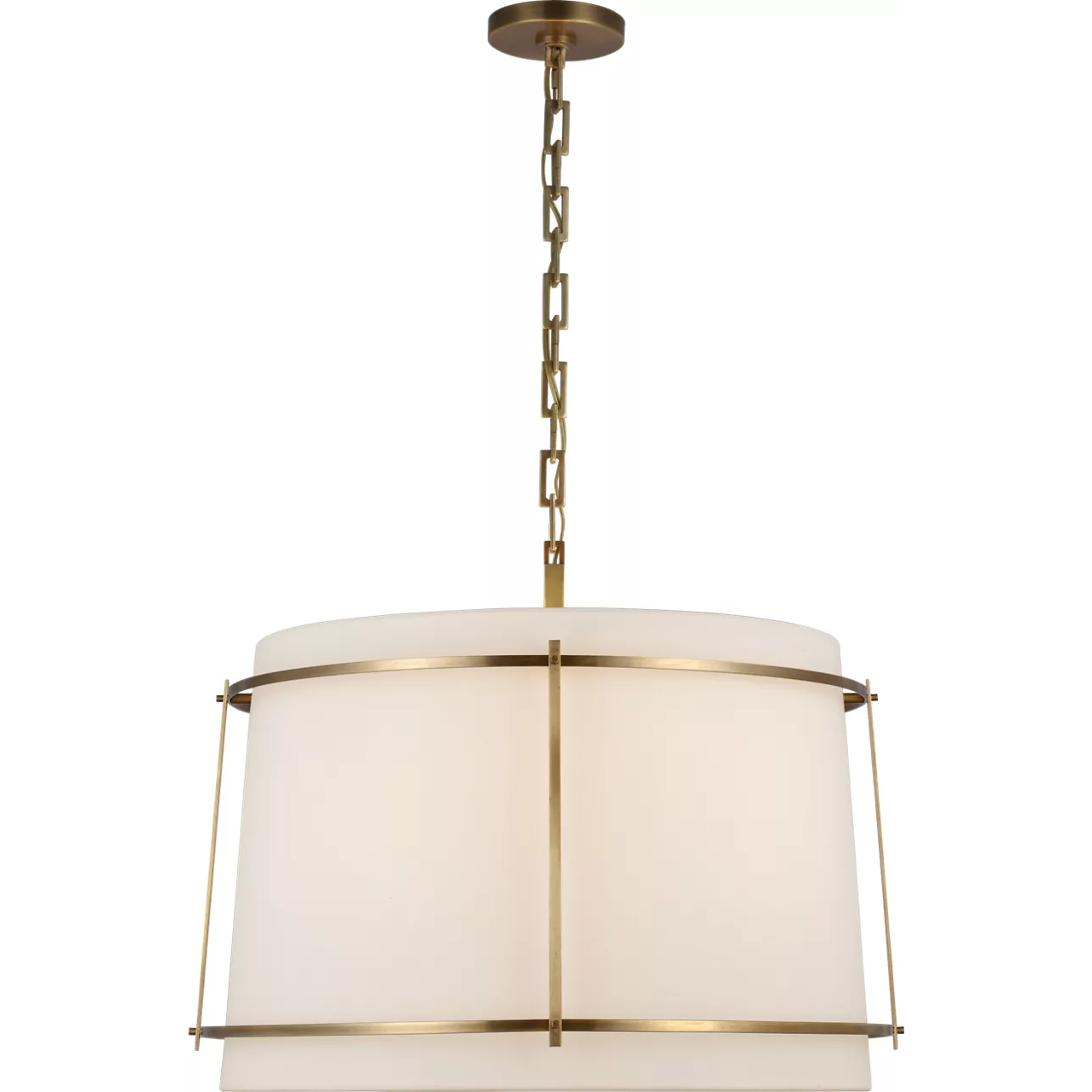 Carrier and Company Callaway LED 24.5 inch Hand-Rubbed Antique Brass Hanging Shade Ceiling Light, Large