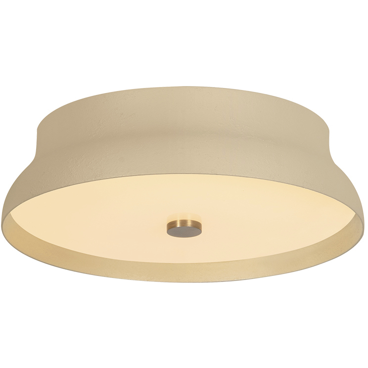 Shore LED 12 inch Patina Brass and Cream Gesso Flush Mount Ceiling Light