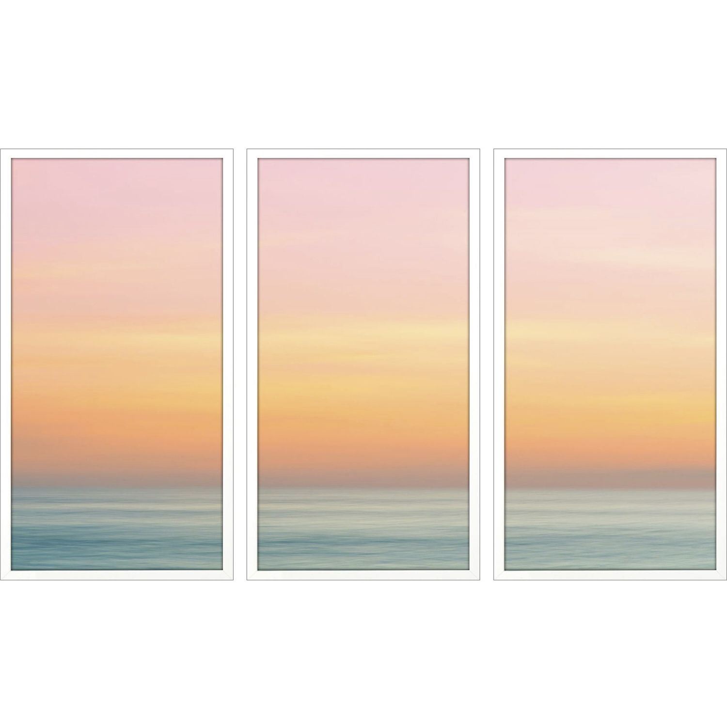 Expanse Yellow and Orange and Pink and Turquoise Framed Art