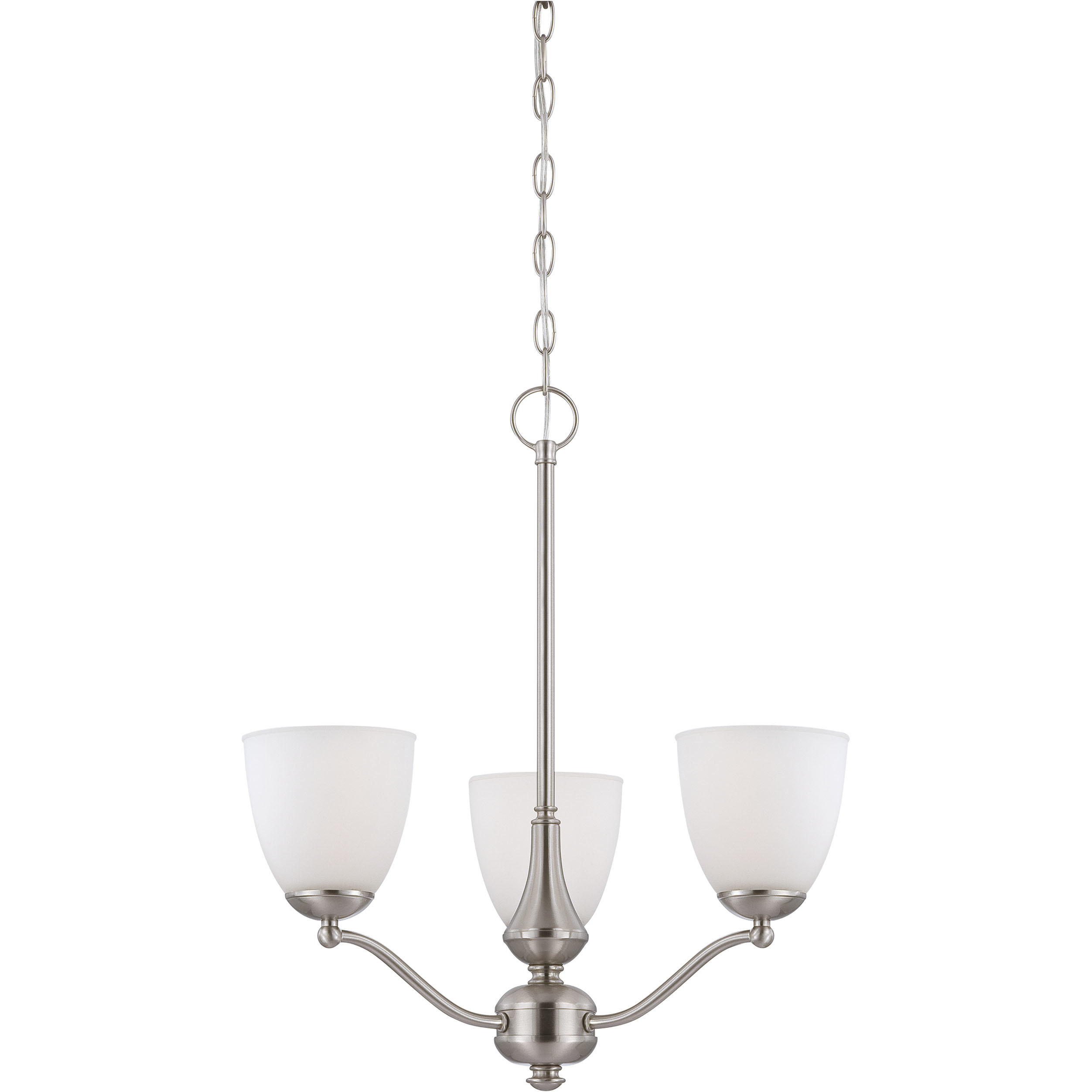 Patton 3 Light 21 inch Brushed Nickel Chandelier Ceiling Light