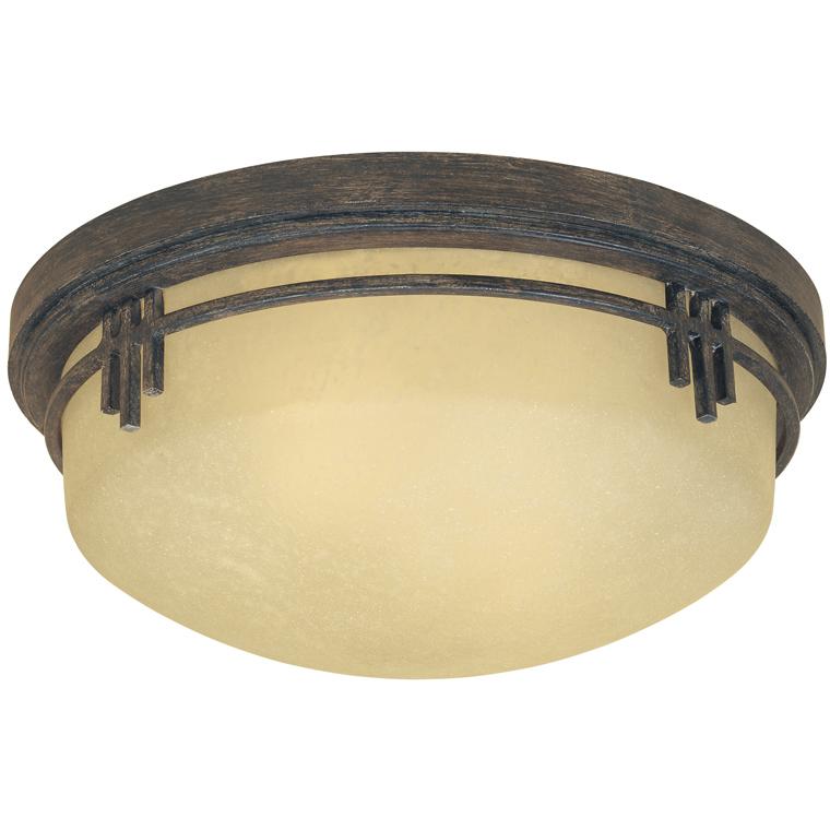 Designers Fountain 82121 WM Mission Ridge 2 Light 13 inch Warm Mahogany Flushmount Ceiling Light
