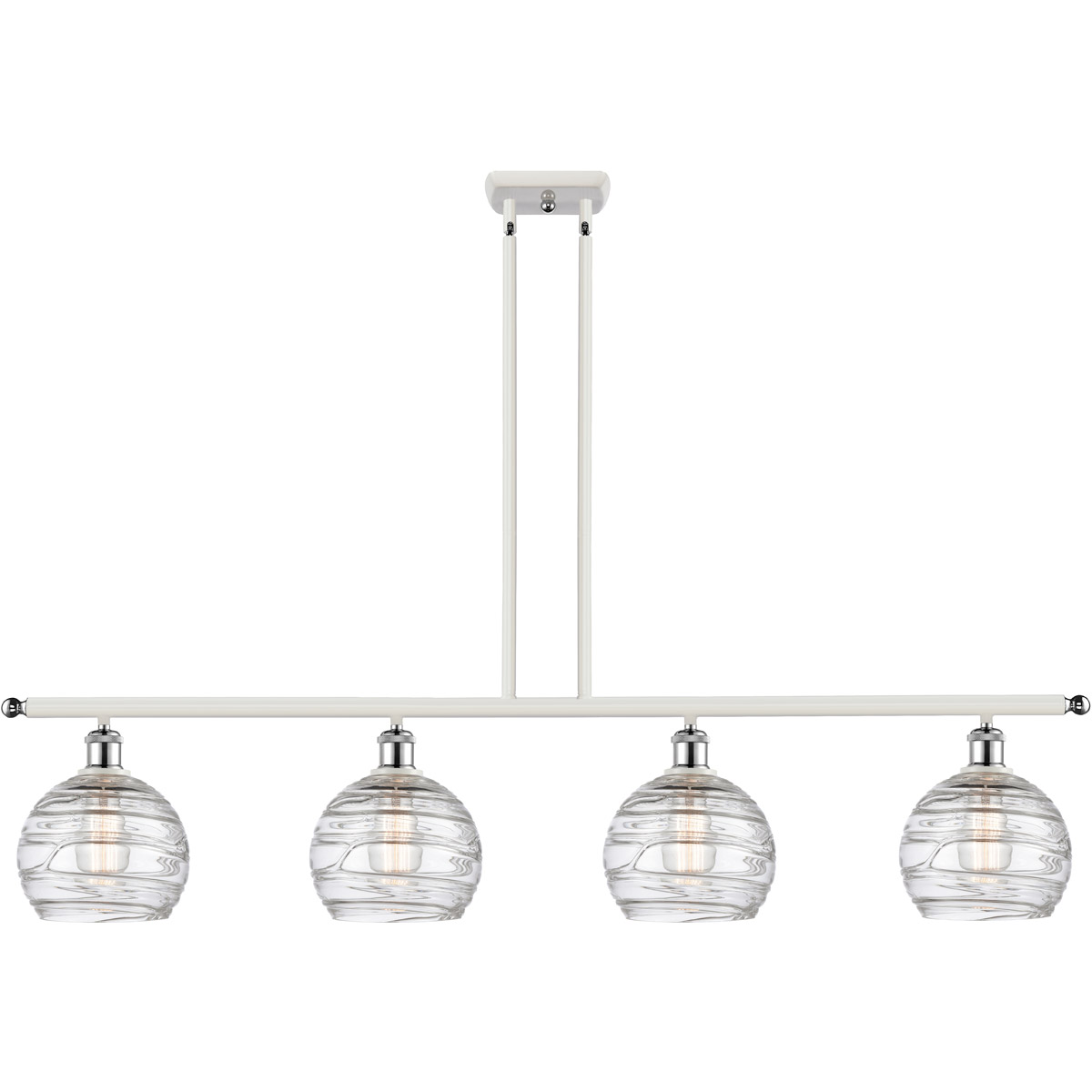Ballston Deco Swirl LED 48 inch White and Polished Chrome Island Light Ceiling Light, Ballston