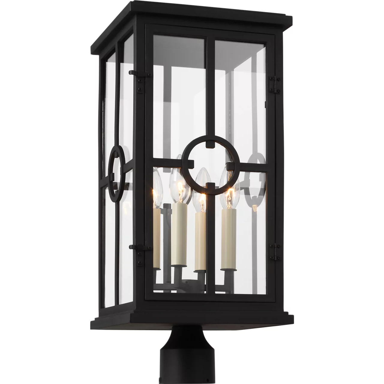 Belleville 4 Light 21.5 inch Textured Black Outdoor Post Lantern