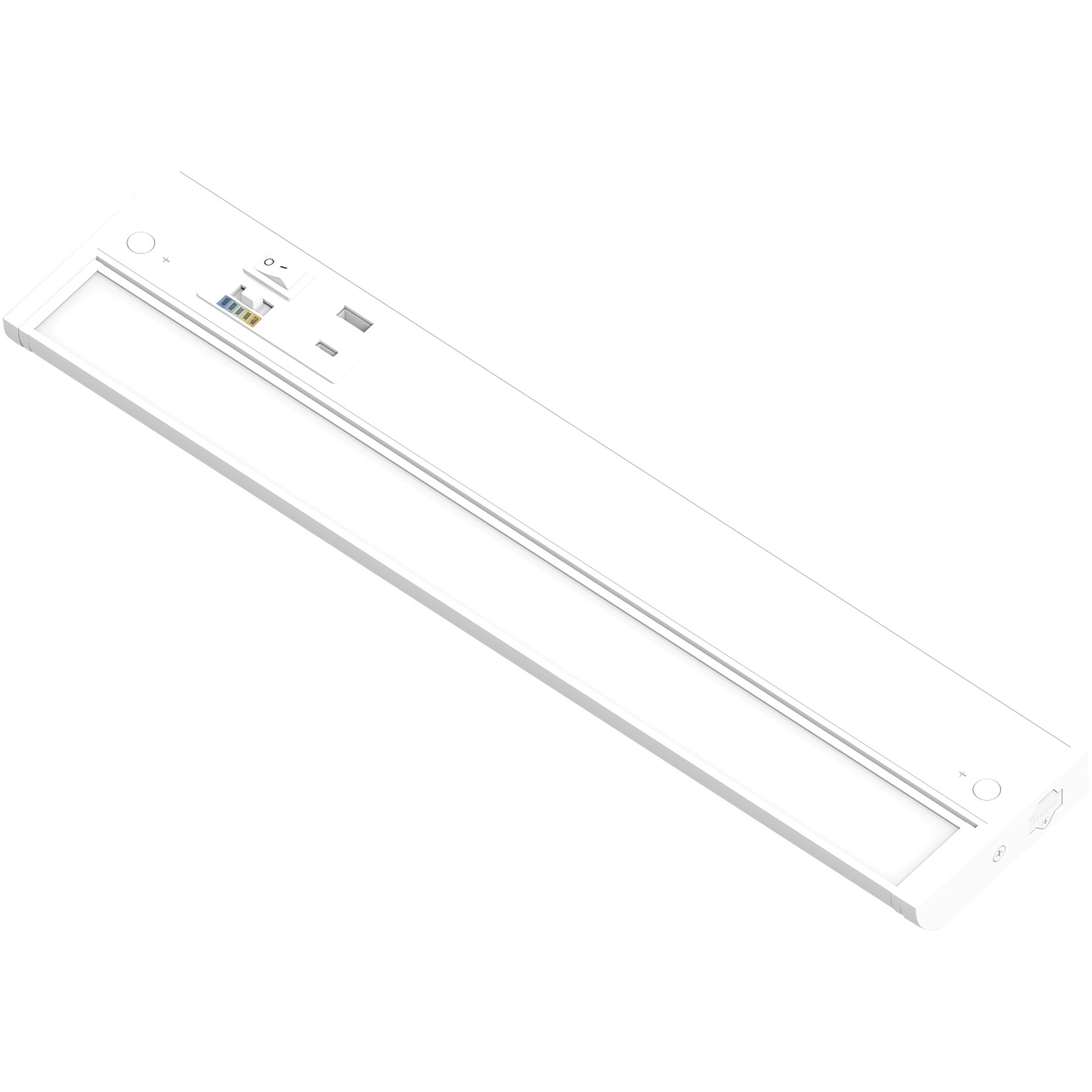 LEDUR LED 16 inch Matte Powder White 120V Adjustable Under Cabinet Luminaire, with Selectable CCT & USB Ports