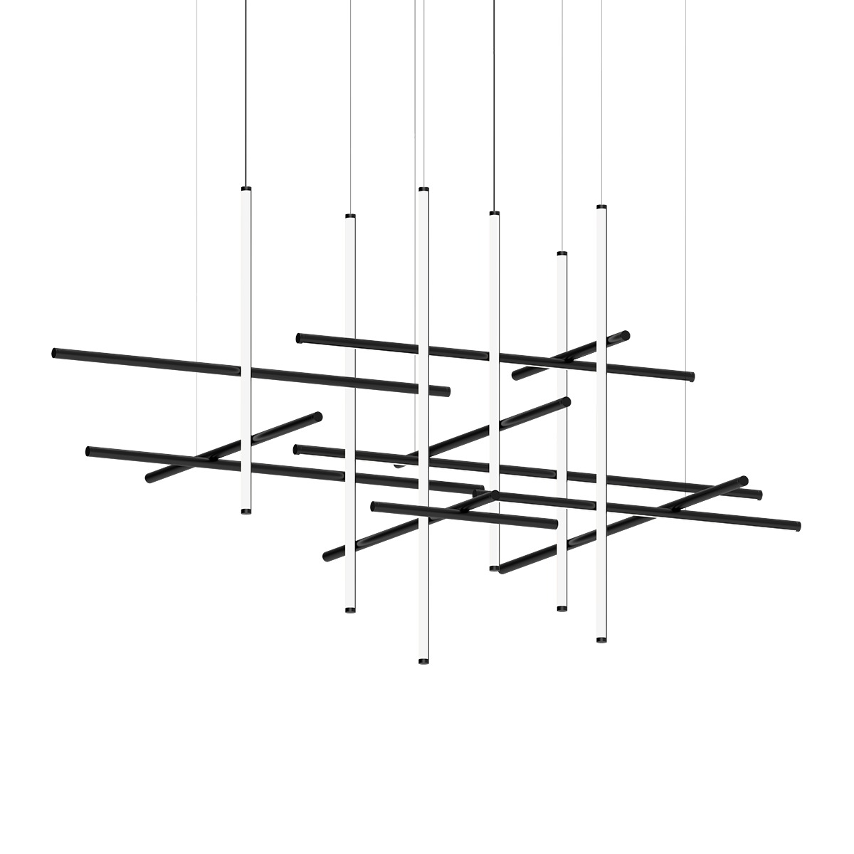 Labyrinth LED 88.75 inch Satin Black Chandelier Ceiling Light