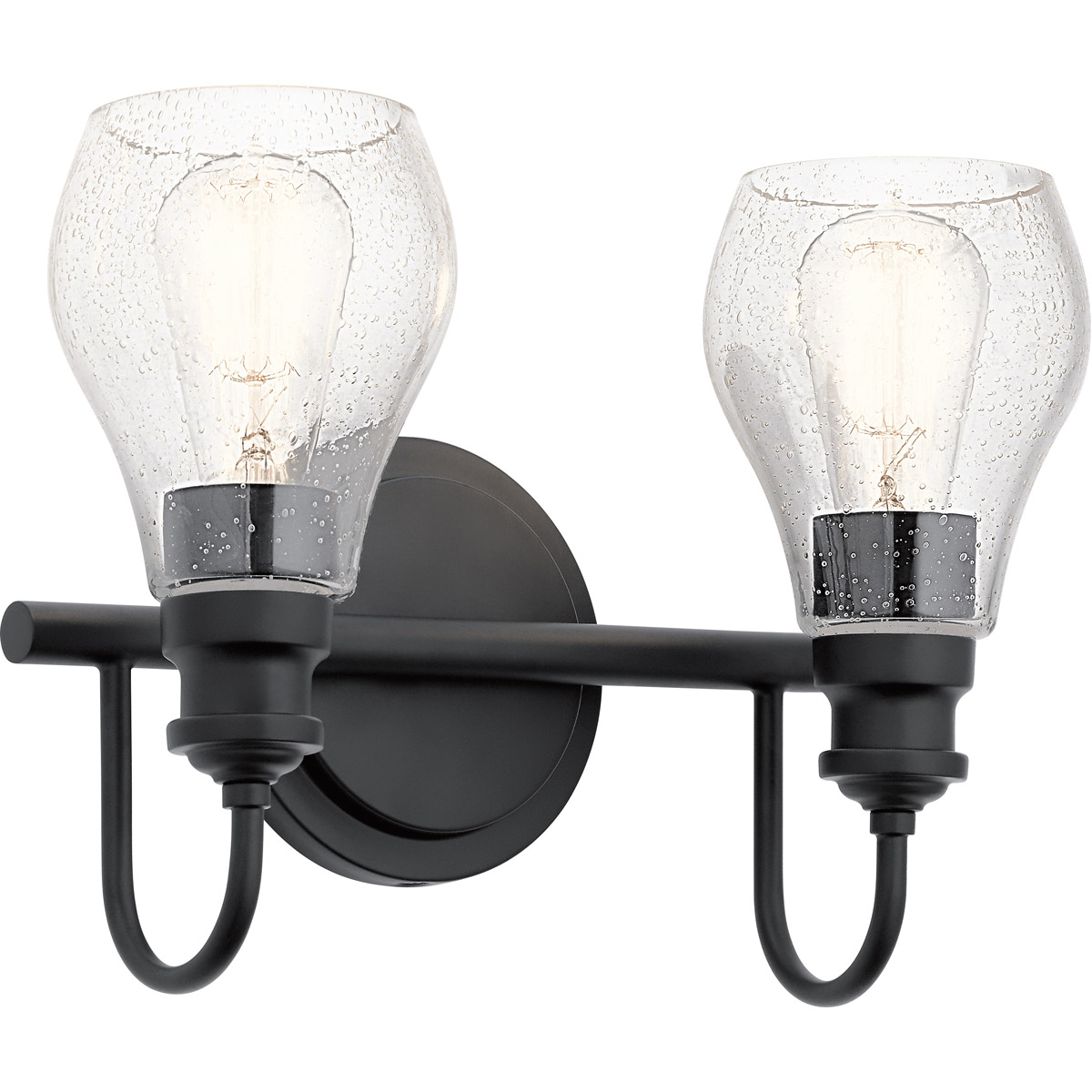 Greenbrier 2 Light 14 inch Black Wall Mt Bath 2 Arm Wall Light