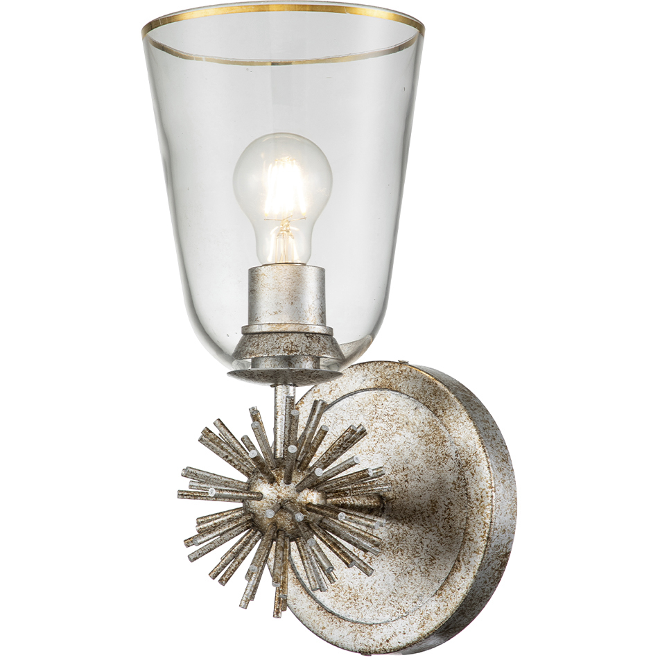 Staring 1 Light 7 inch Silver Leaf Sconce Wall Light