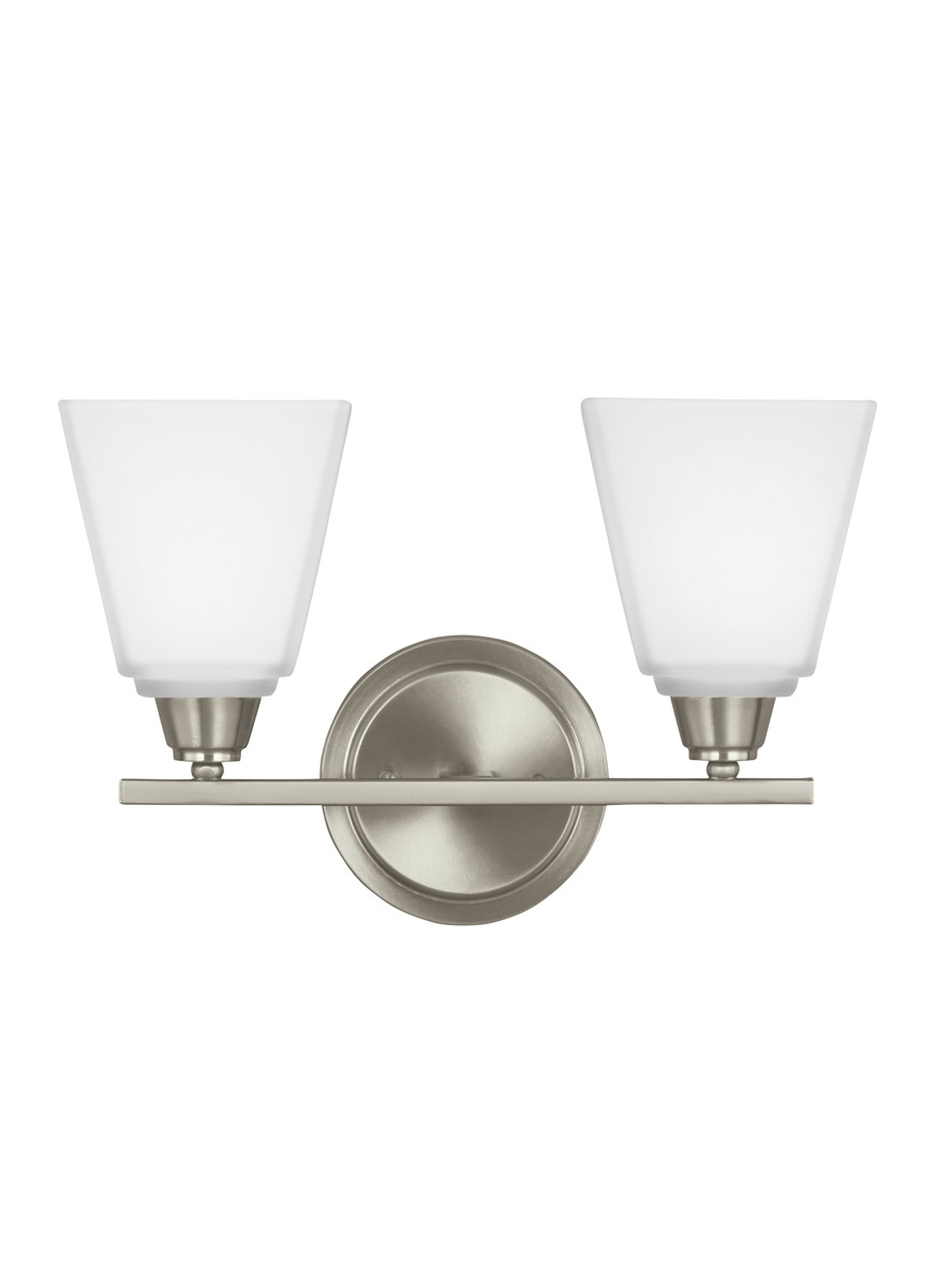 Parkfield 2 Light 14.63 inch Brushed Nickel Wall Bath Fixture Wall Light