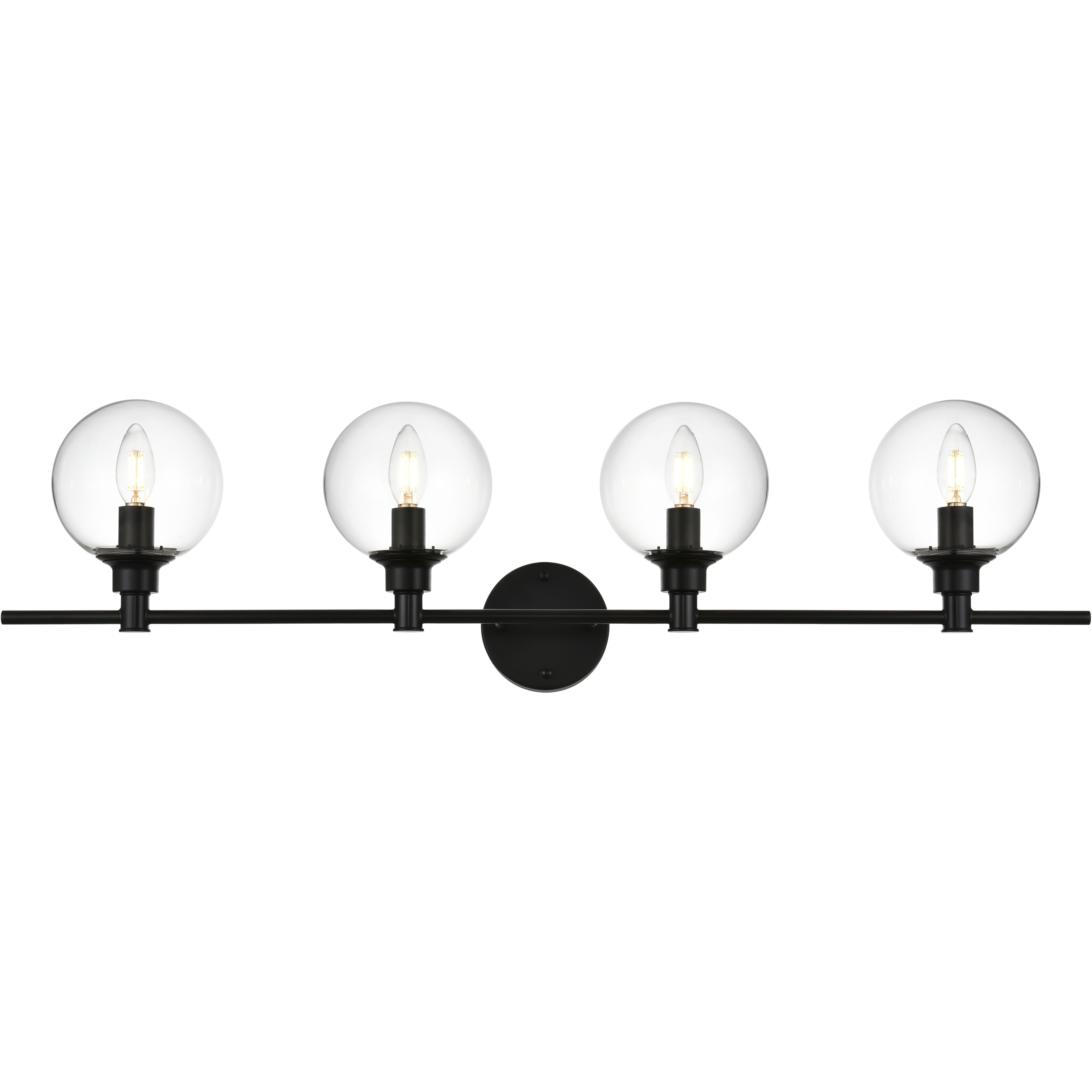 Jaelynn 4 Light 38 inch Black Bath Sconce Wall Light