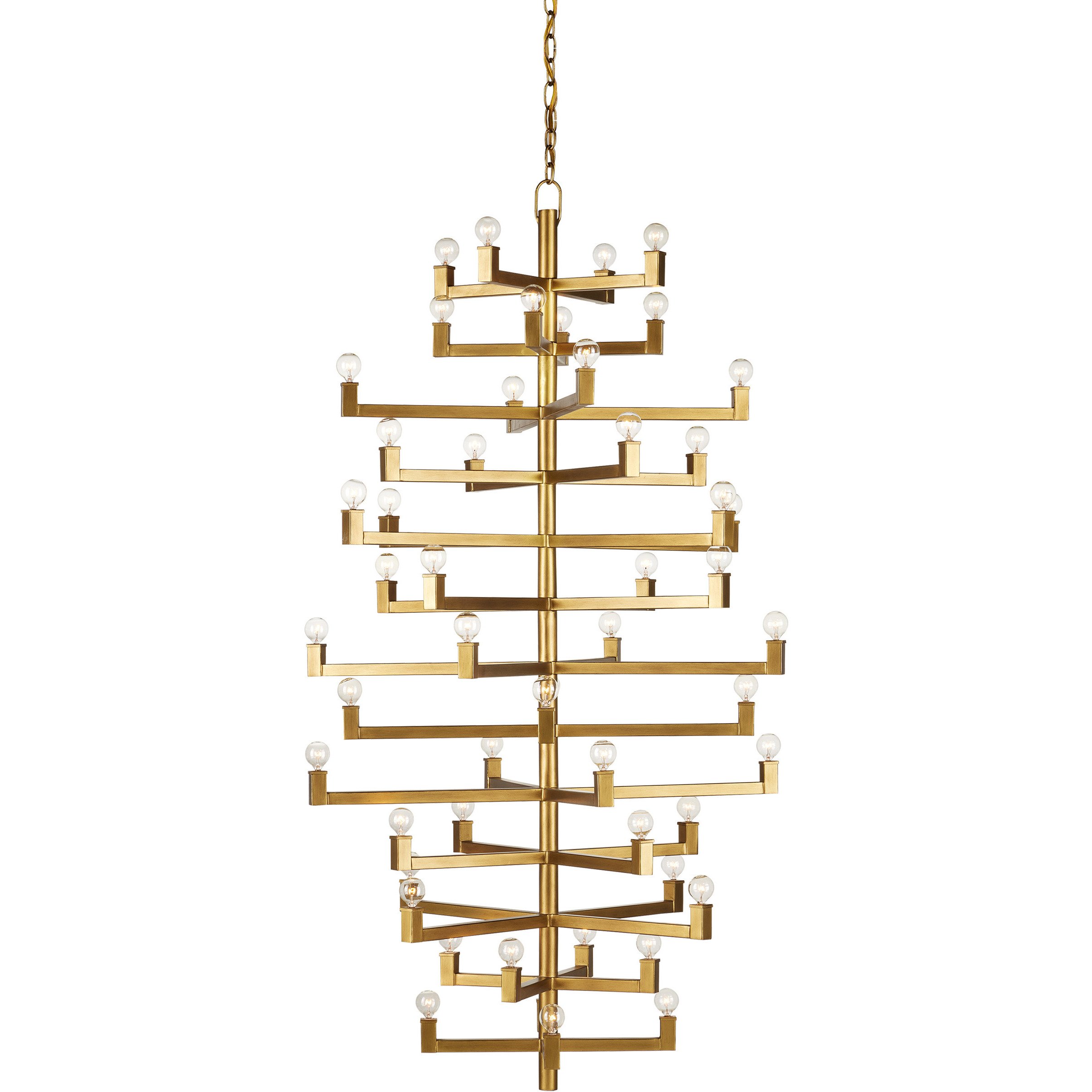 Andre 52 Light 39.75 inch Brass Chandelier Ceiling Light