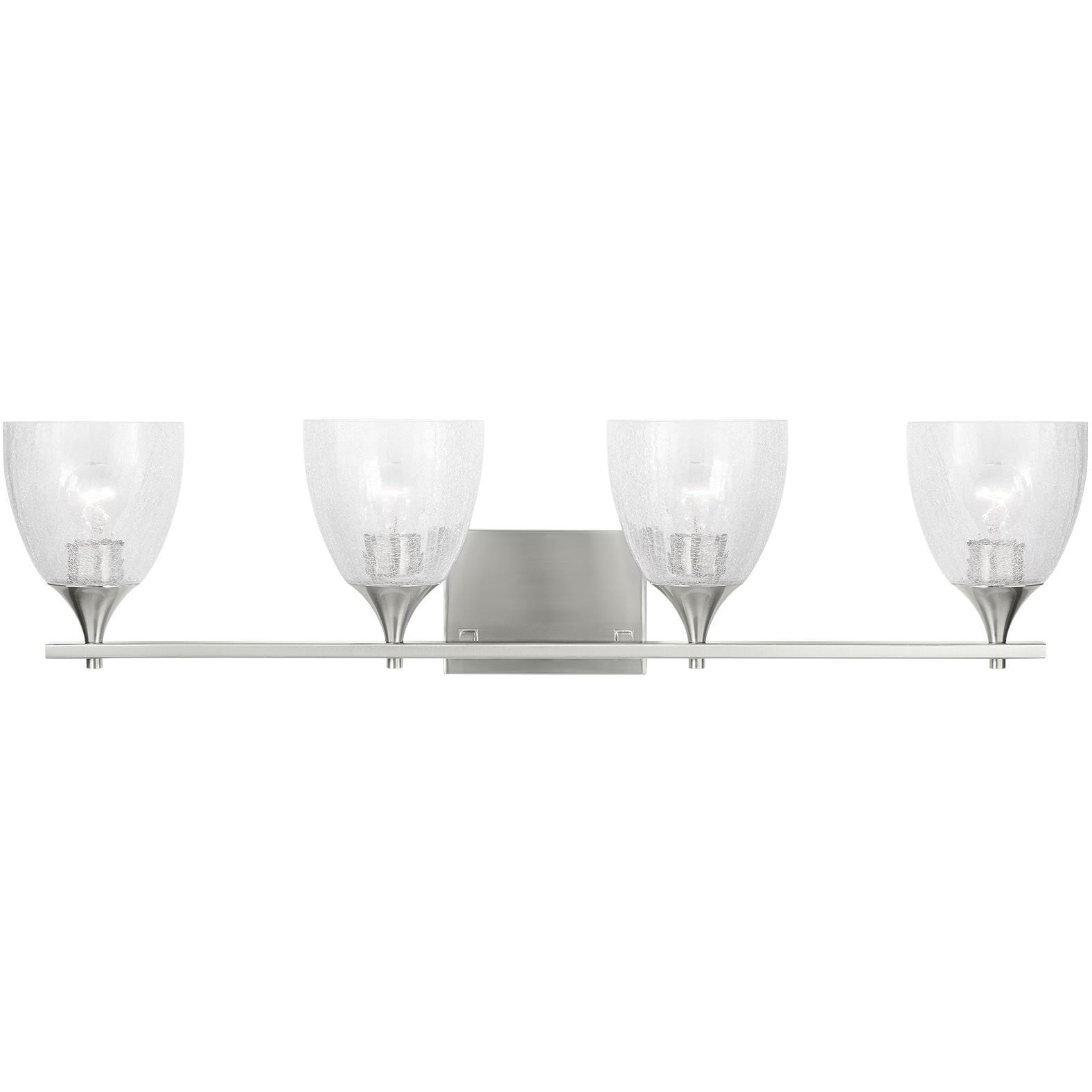 Drew & Jonathan Toffino 4 Light 36 inch Brushed Nickel Vanity Light Wall Light in Clear Crackle Glass