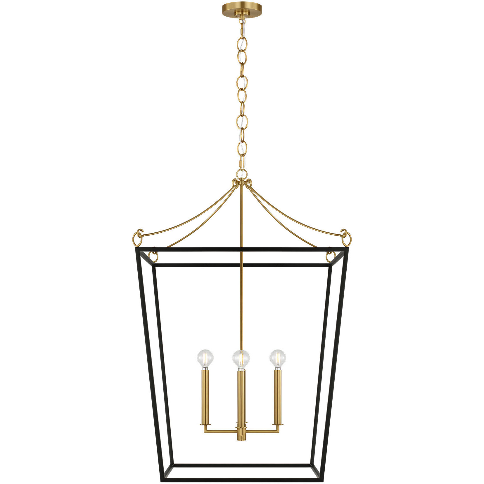 kate spade new york Carlyle 4 Light 24.38 inch Midnight Black / Burnished Brass Lantern Pendant Ceiling Light