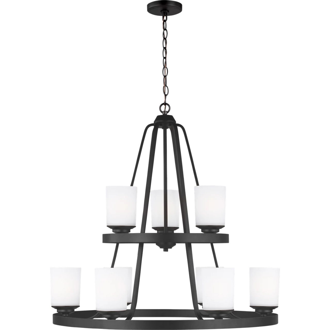 Kemal 9 Light 30 inch Midnight Black Chandelier Ceiling Light