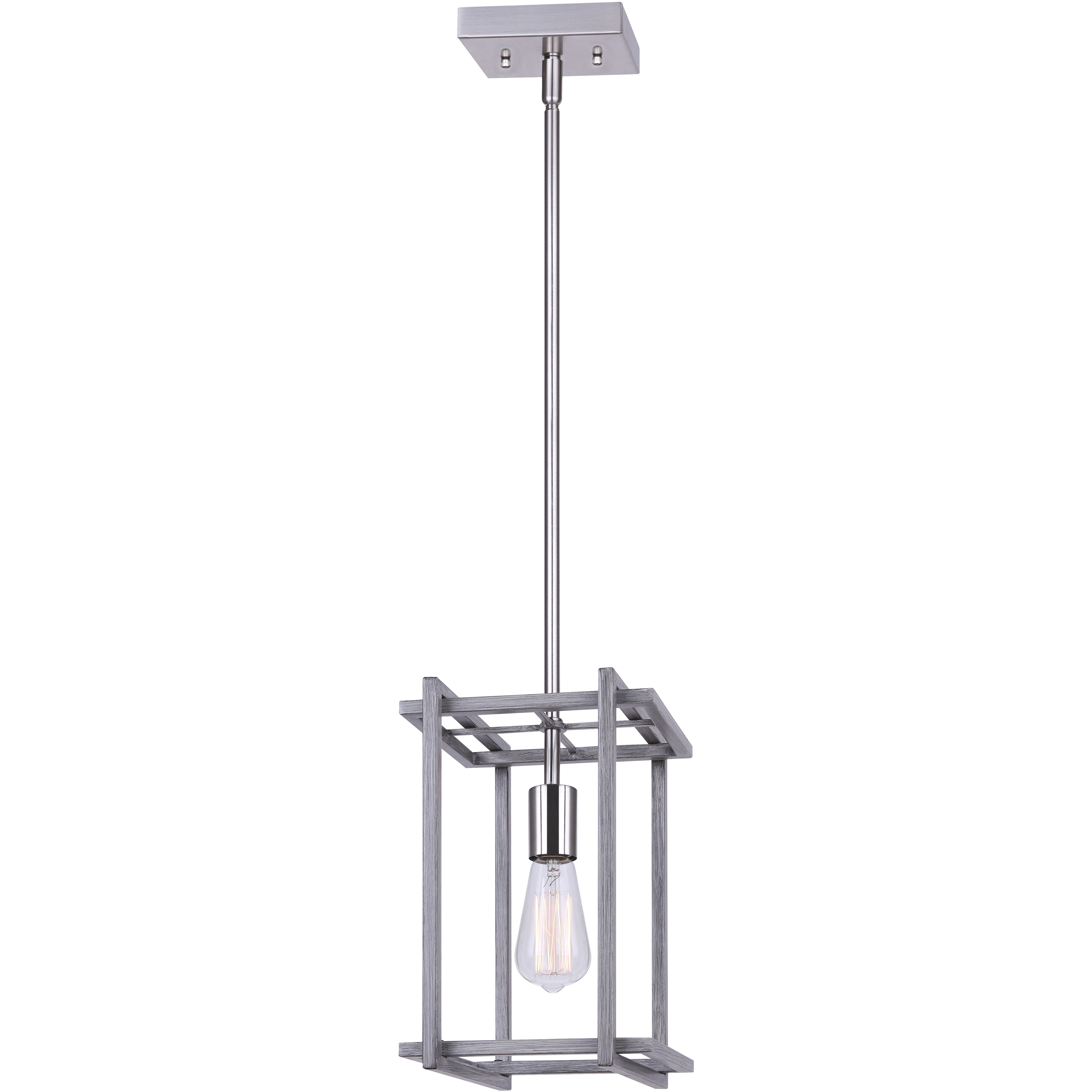 Carli 1 Light 7.88 inch Brushed Nickel and Brushed Dark Grey Pendant Lighting Ceiling Light
