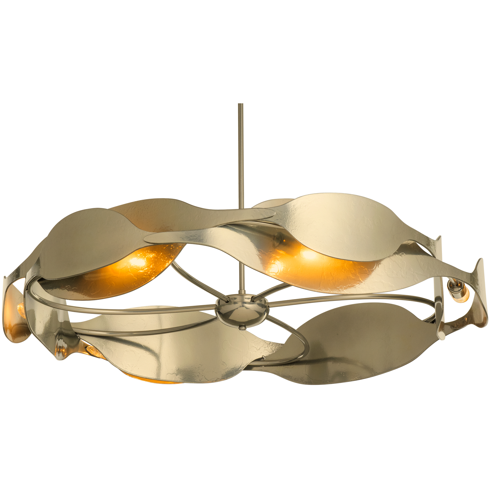 Waves 6 Light 34.2 inch Modern Brass Pendant Ceiling Light