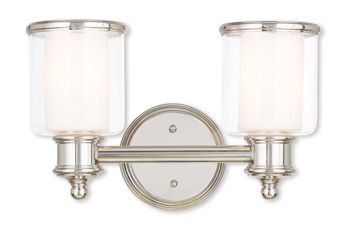 Middlebush 2 Light 15 inch Polished Nickel Bath Vanity Wall Light