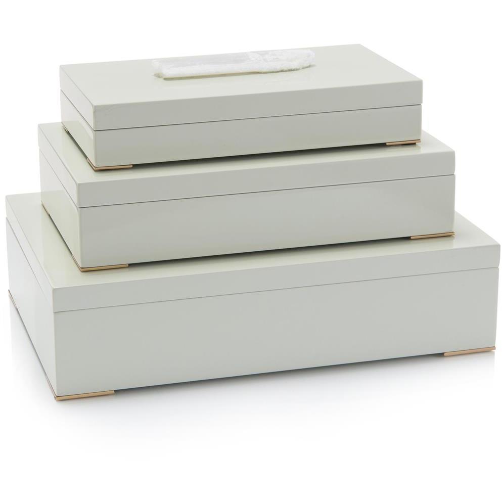 Leah Selenite Boxes, Set of 3