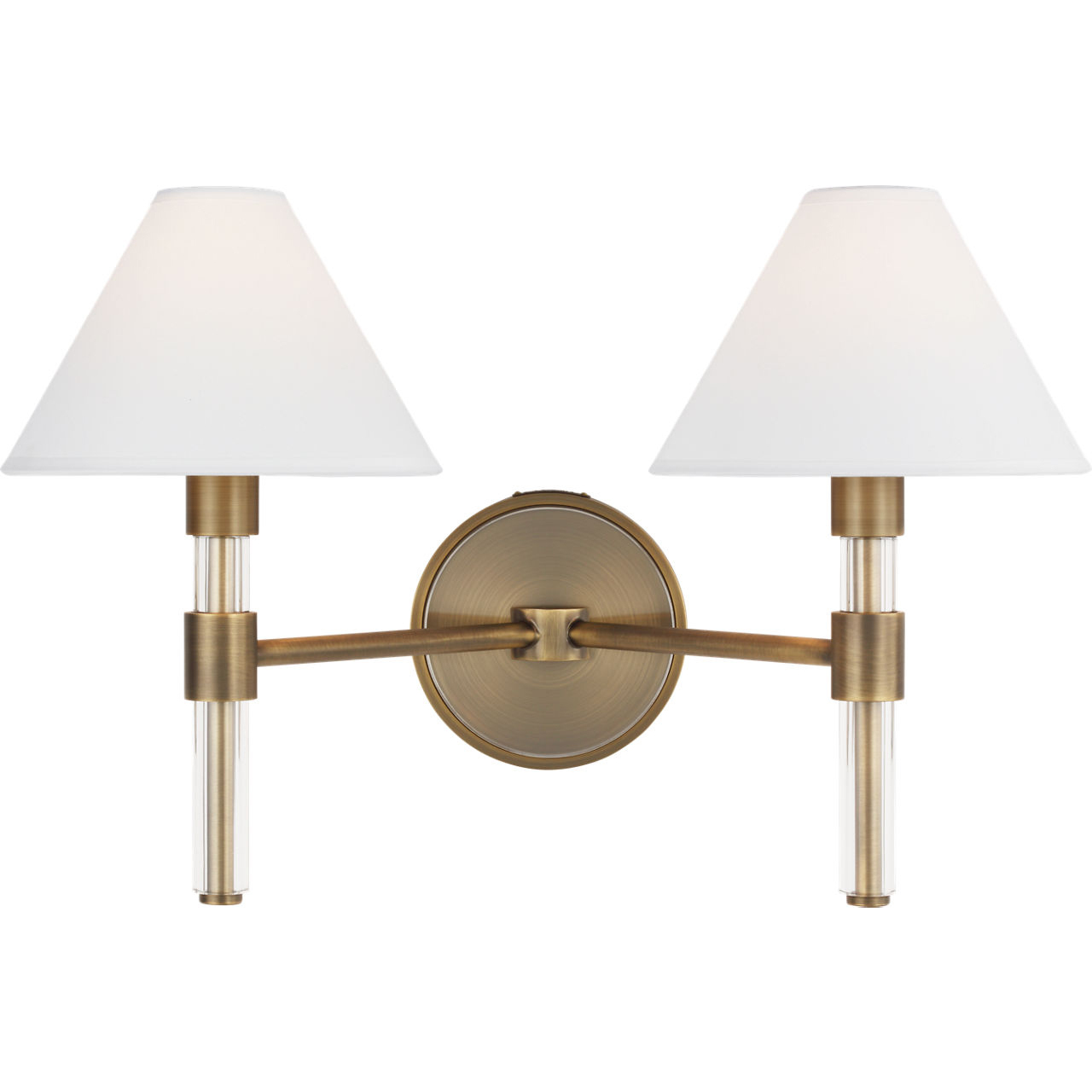 Robert 2 Light 18.5 inch Time Worn Brass / Clear Acrylic Vanity Light Wall Light