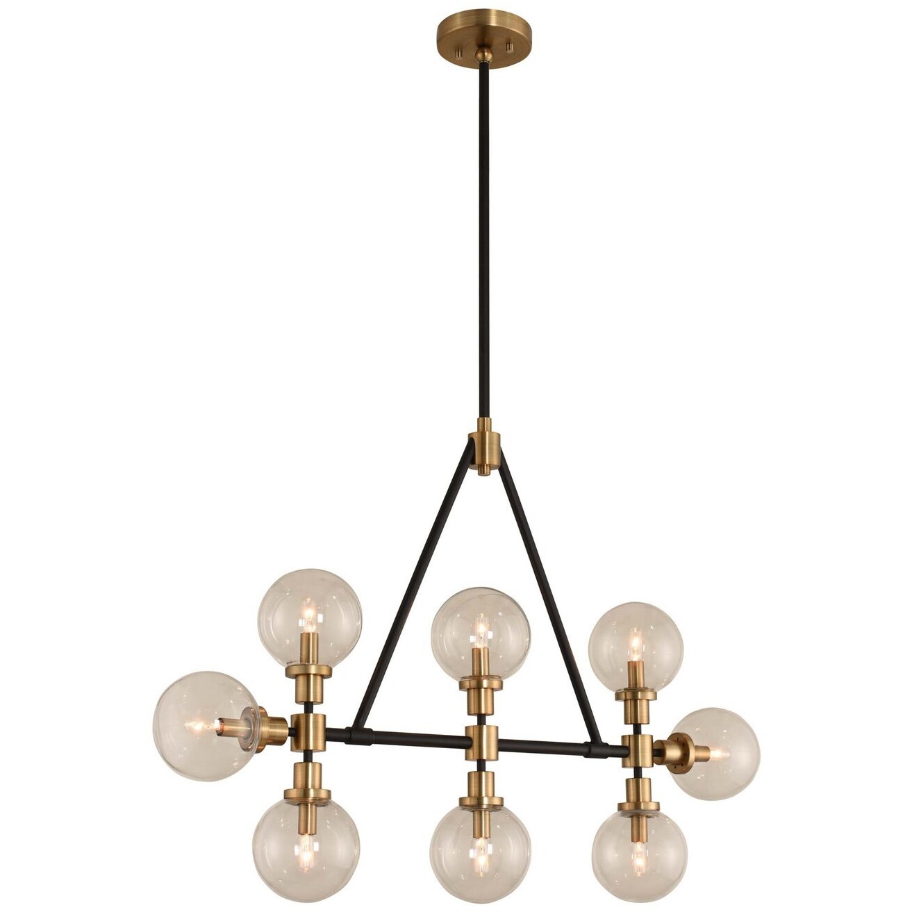 Cameo 8 Light 42 inch Matte Black Finish with Brushed Pearlized Brass Island Light Ceiling Light in Matte Black with Brushed Pearlized Brass