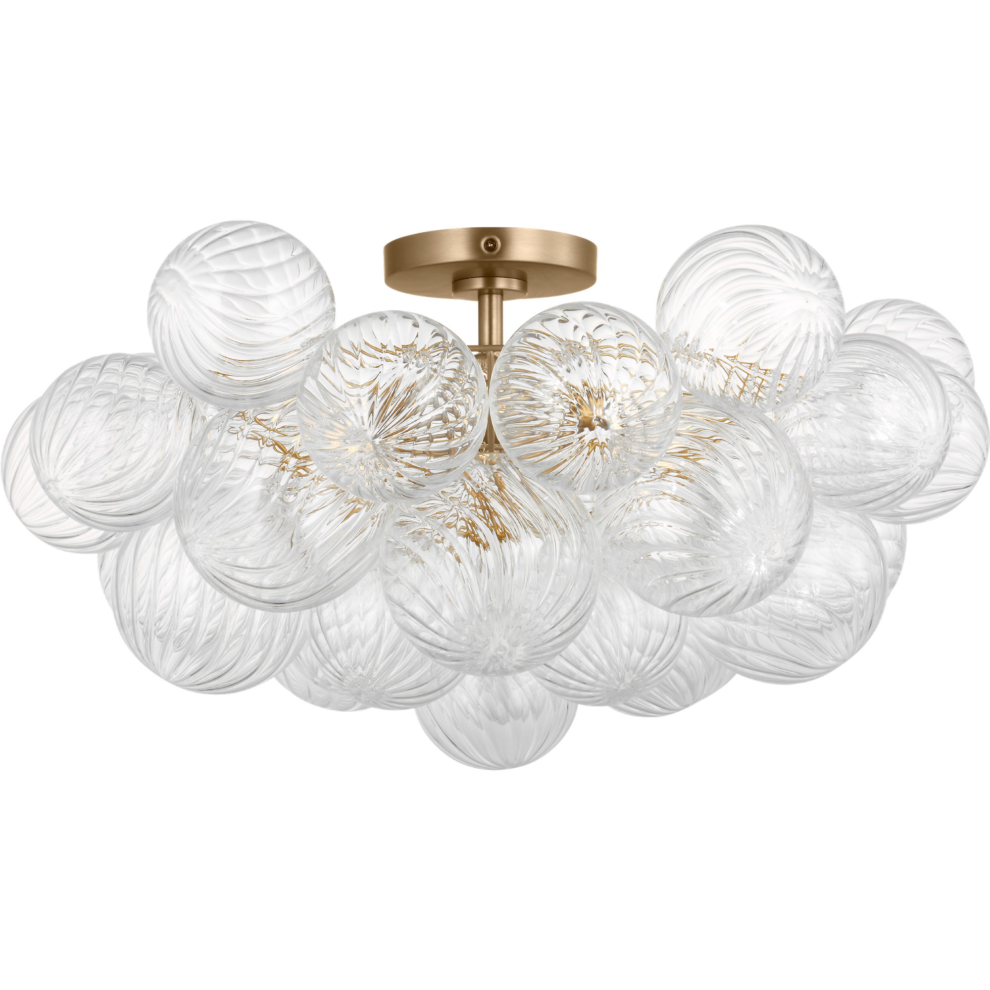 Zia 3 Light 22.83 inch Satin Brass Flush Mount Ceiling Light