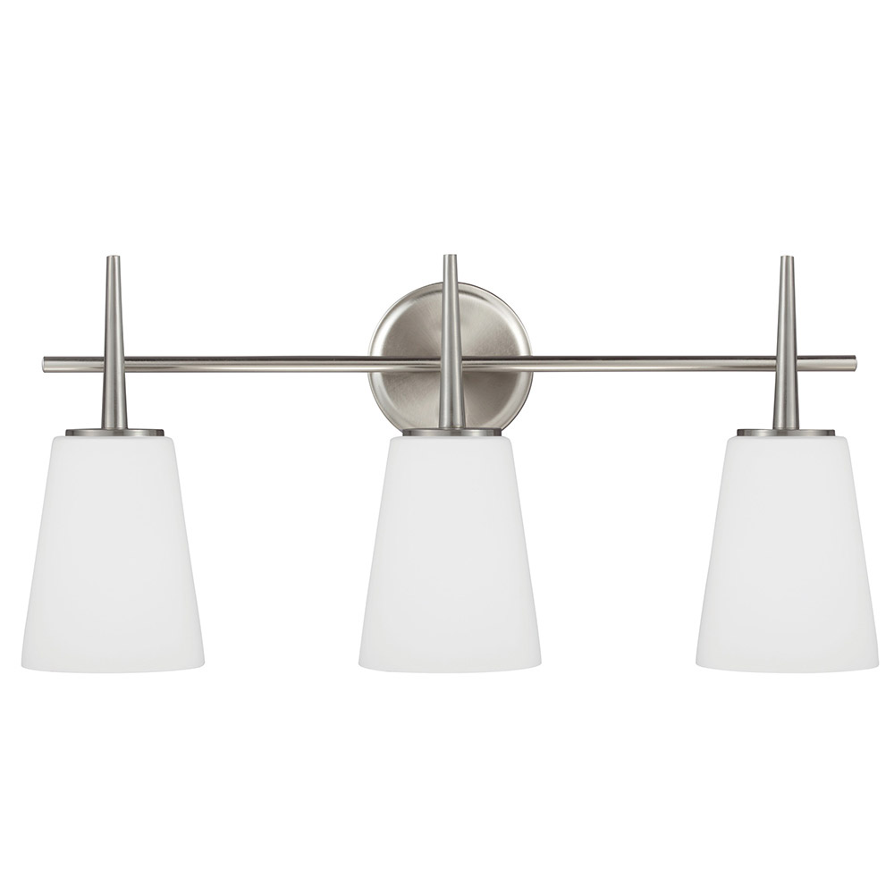 Portfolio Paces 3-Light Nickel Modern/Contemporary Vanity Light Portfolio Paces 3-Light Nickel Modern/Contemporary Vanity Light