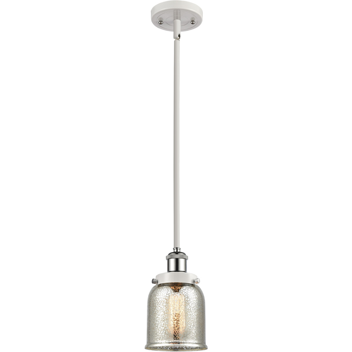 Ballston Bell 1 Light 5 inch White and Polished Chrome Mini Pendant Ceiling Light, Small Bell