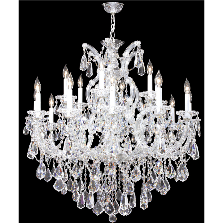 Maria Theresa Royal 18 Light 37 inch Silver Chandelier Ceiling Light, Royal