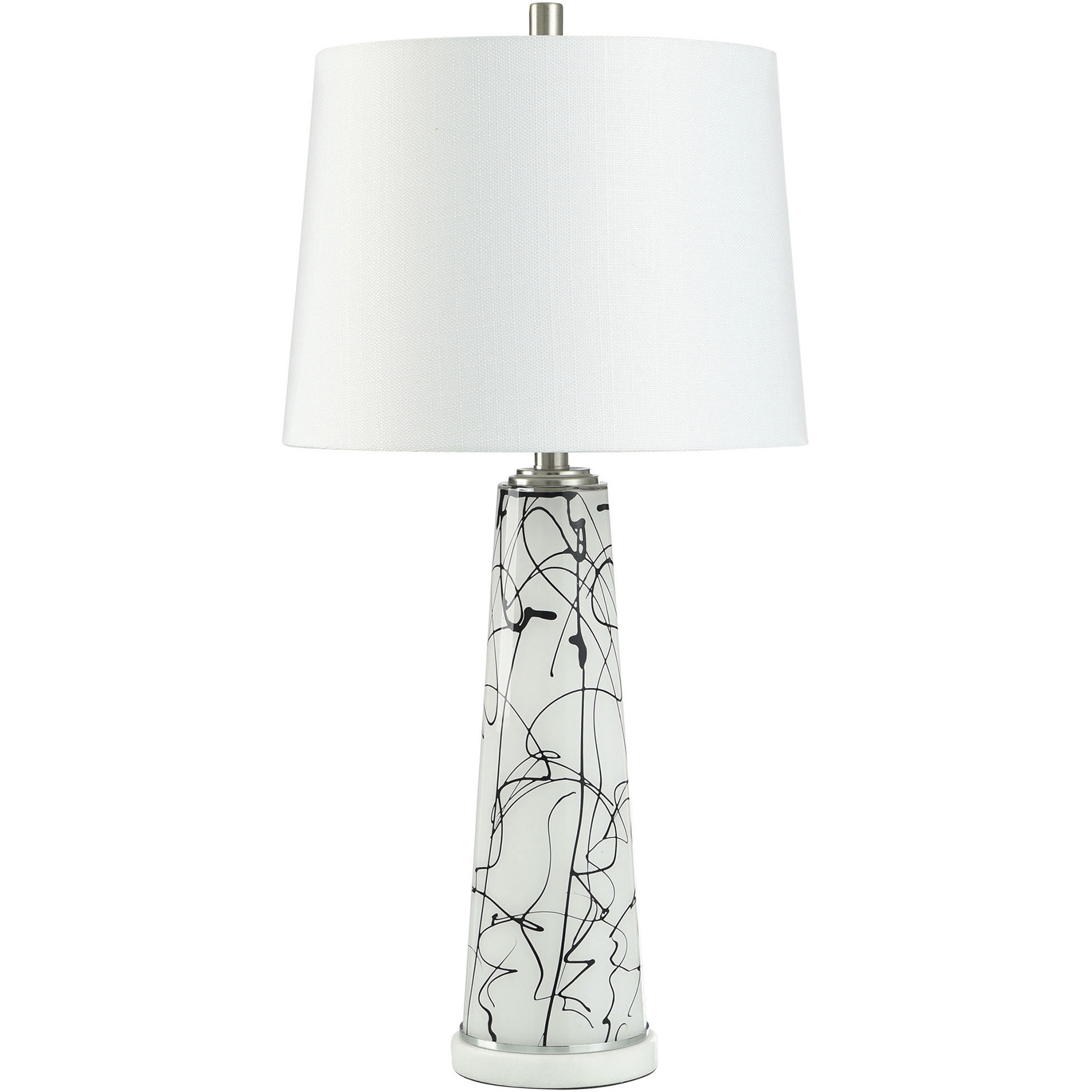 Cameron 31 inch 100.00 watt Black and White and Marble Table Lamp Portable Light