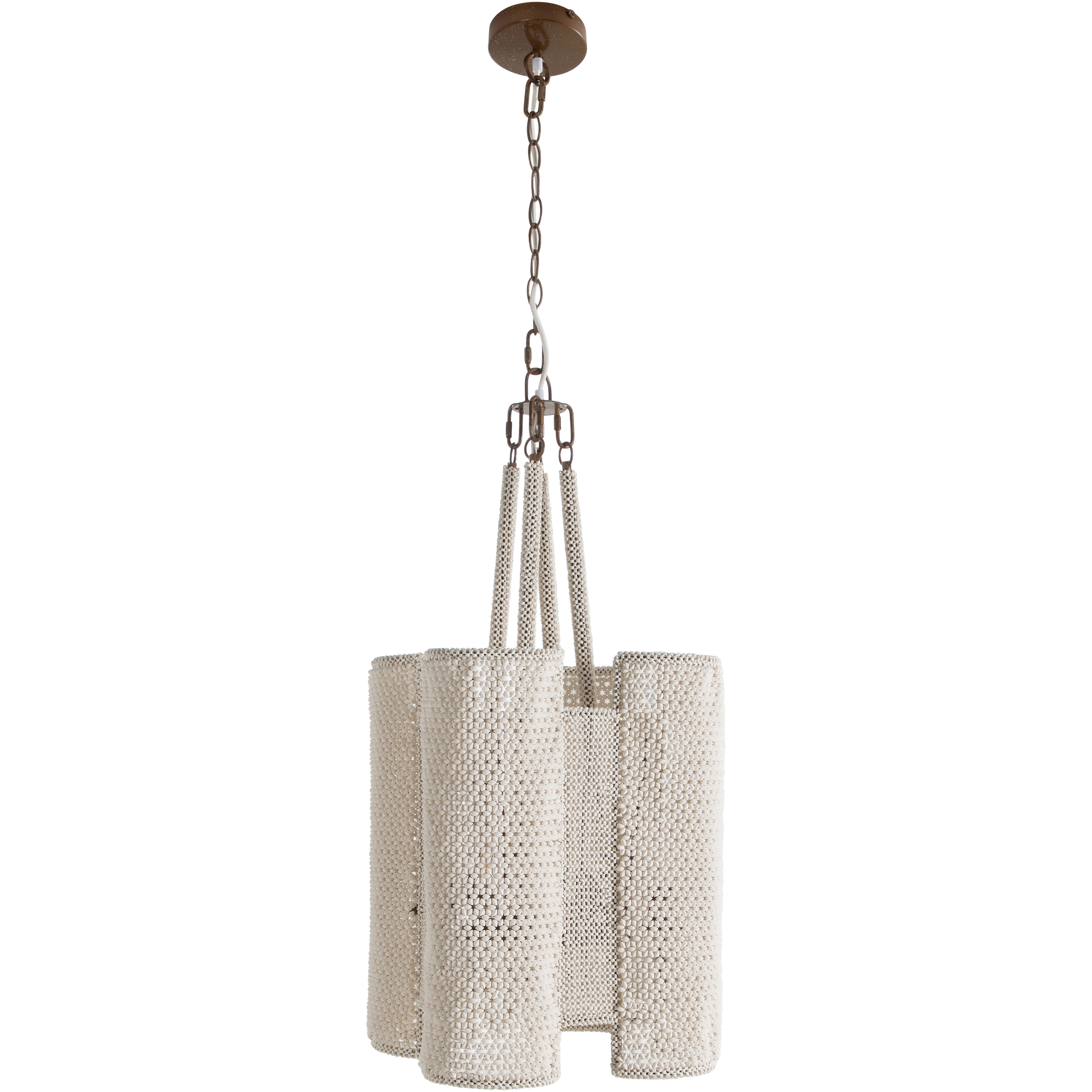 Teagan 4 Light 18.5 inch Winter White and Sun Bleached Natural Pendant Ceiling Light