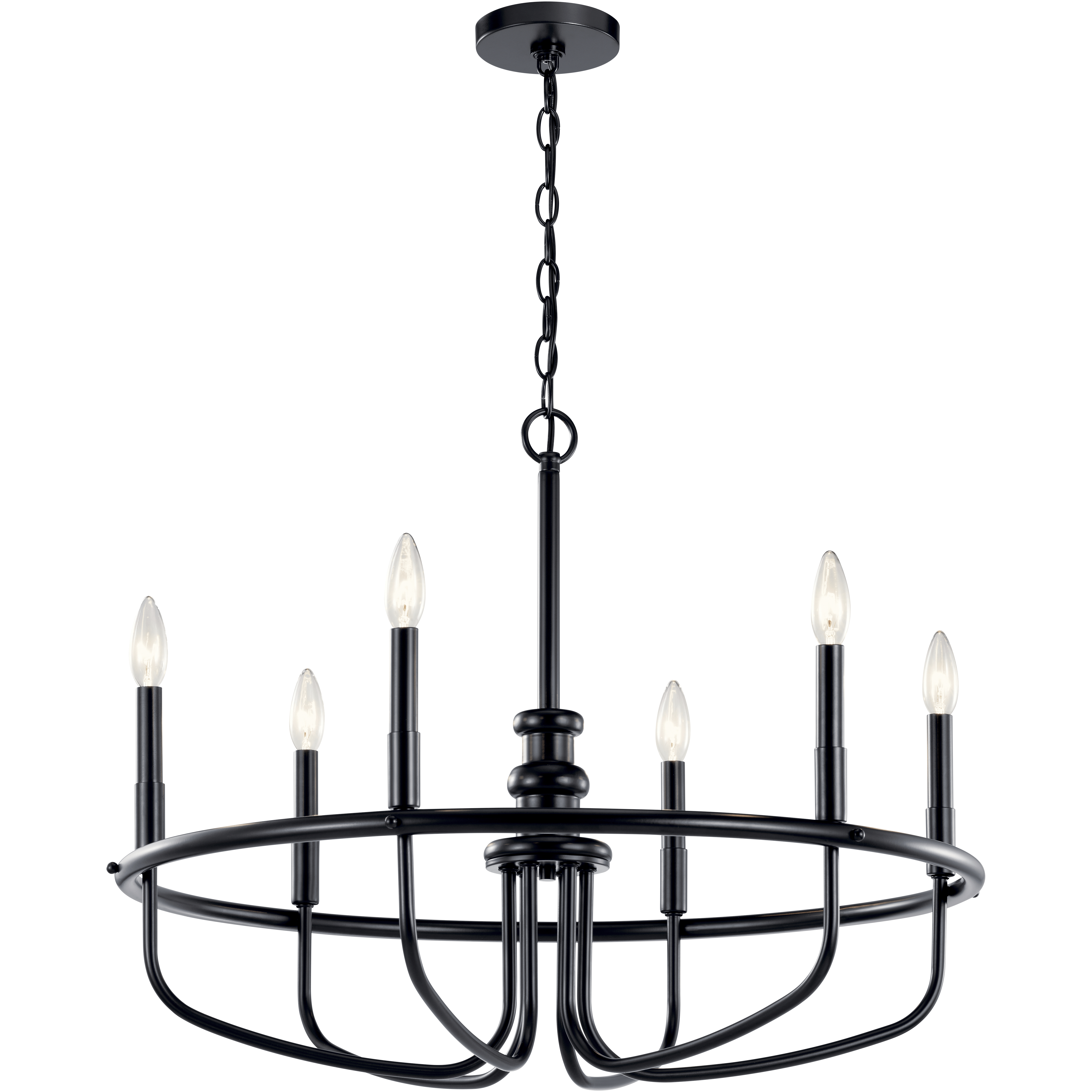 Capitol Hill 6 Light 28.75 inch Black Chandelier 1 Tier Large Ceiling Light, Large