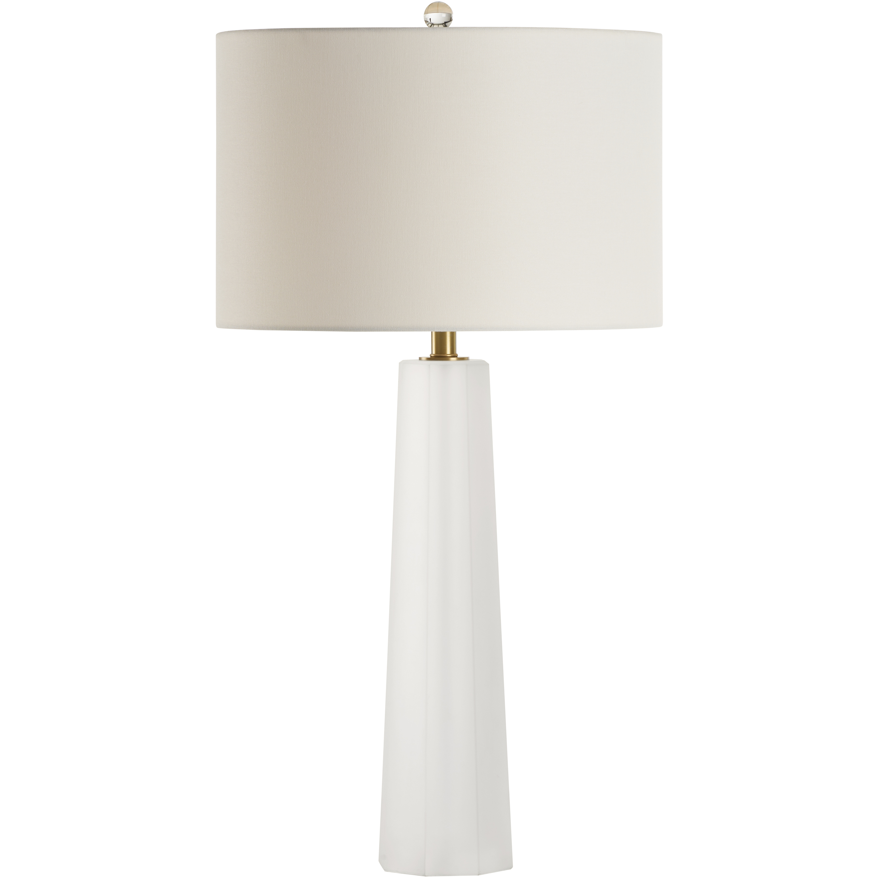 Frosted Crystal 25 inch 100.00 watt White/Cream Table Lamp Portable Light