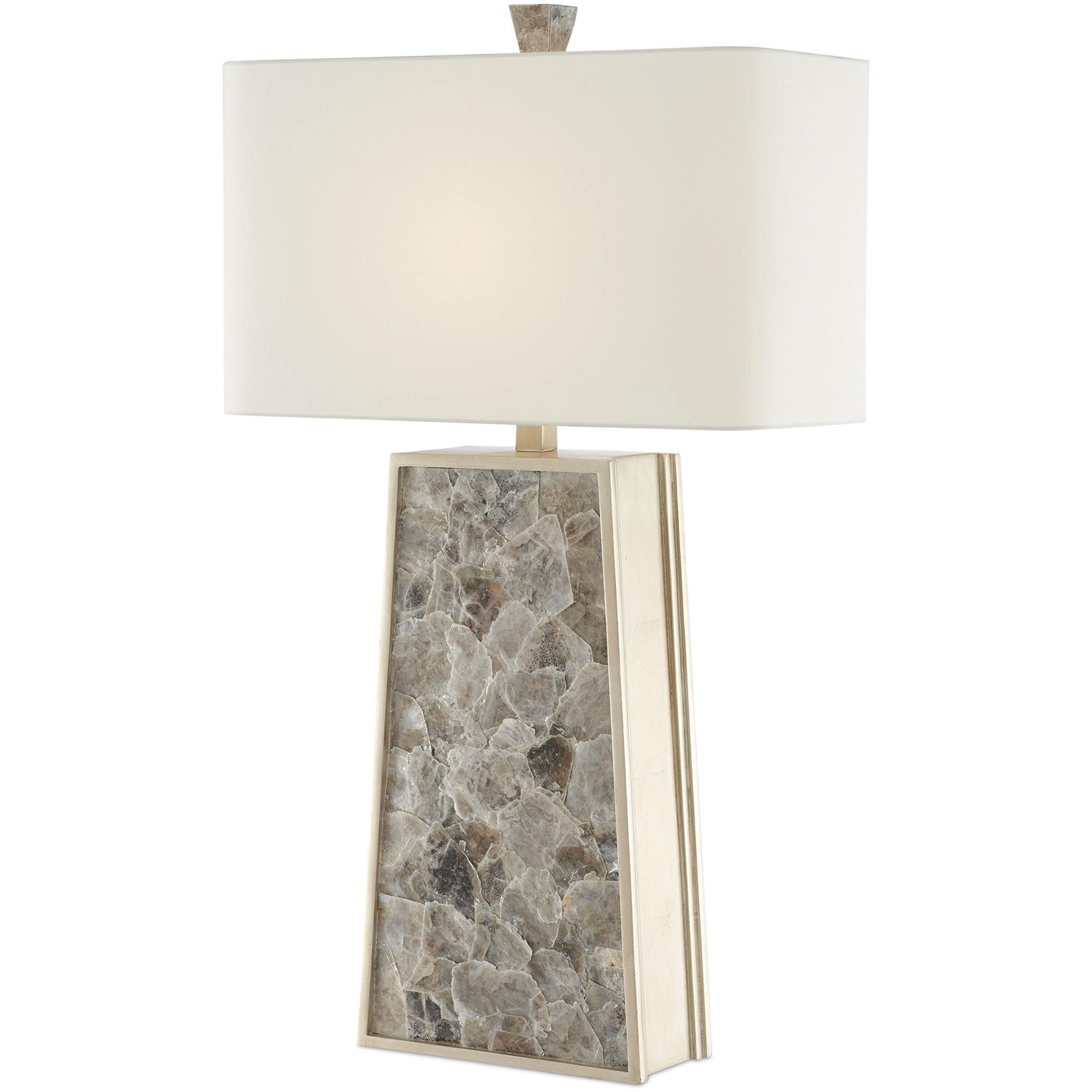 Calloway 33 inch 150 watt Natural and Silver Leaf Table Lamp Portable Light