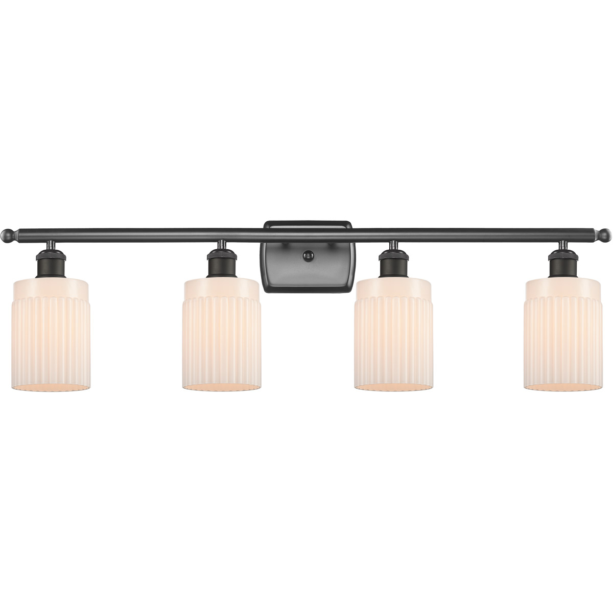Ballston Hadley 4 Light 36 inch Oil Rubbed Bronze Bath Vanity Light Wall Light in Matte White Glass, Ballston