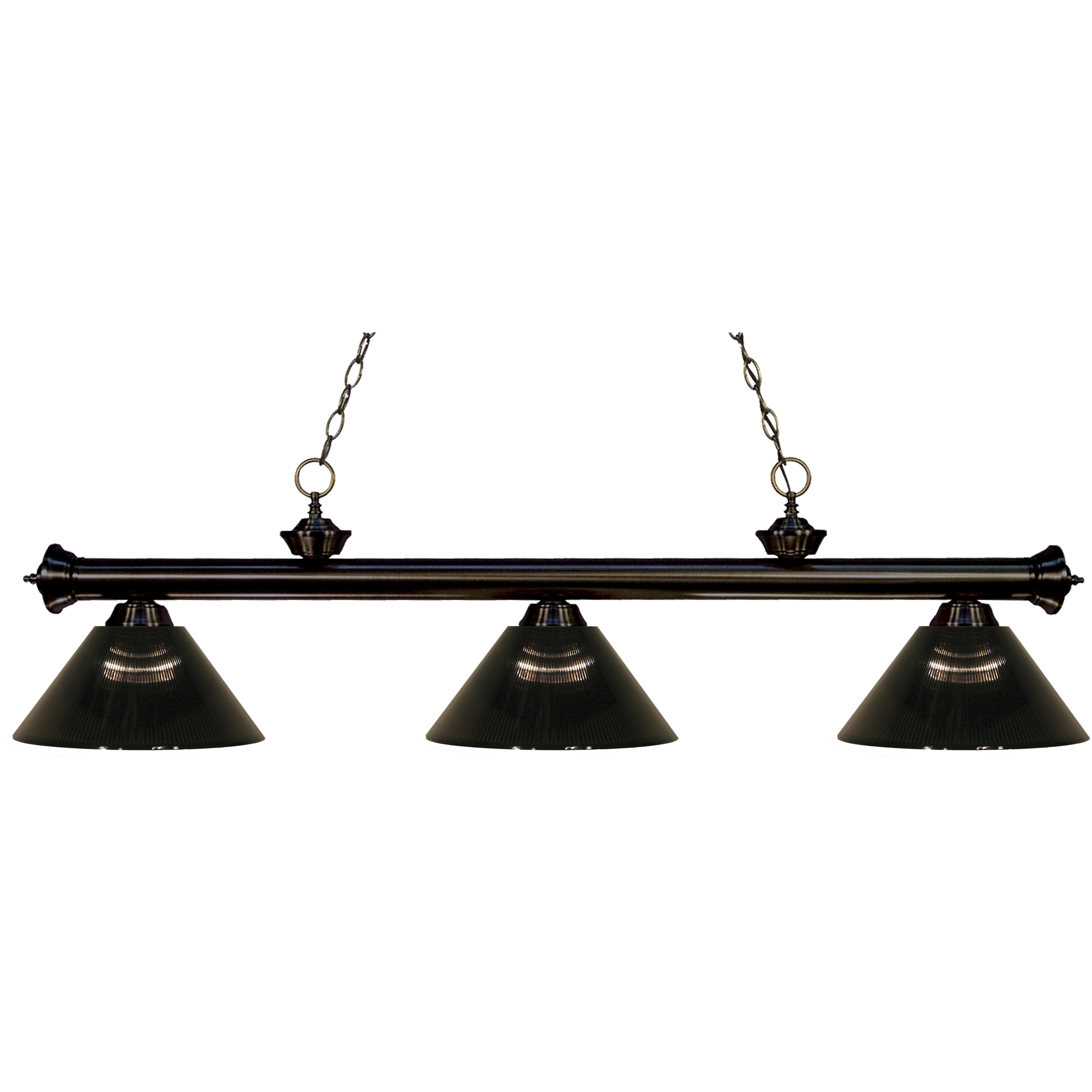 Riviera 3 Light 57 inch Bronze Billiard Ceiling Light in Smoke Acrylic, 10.65