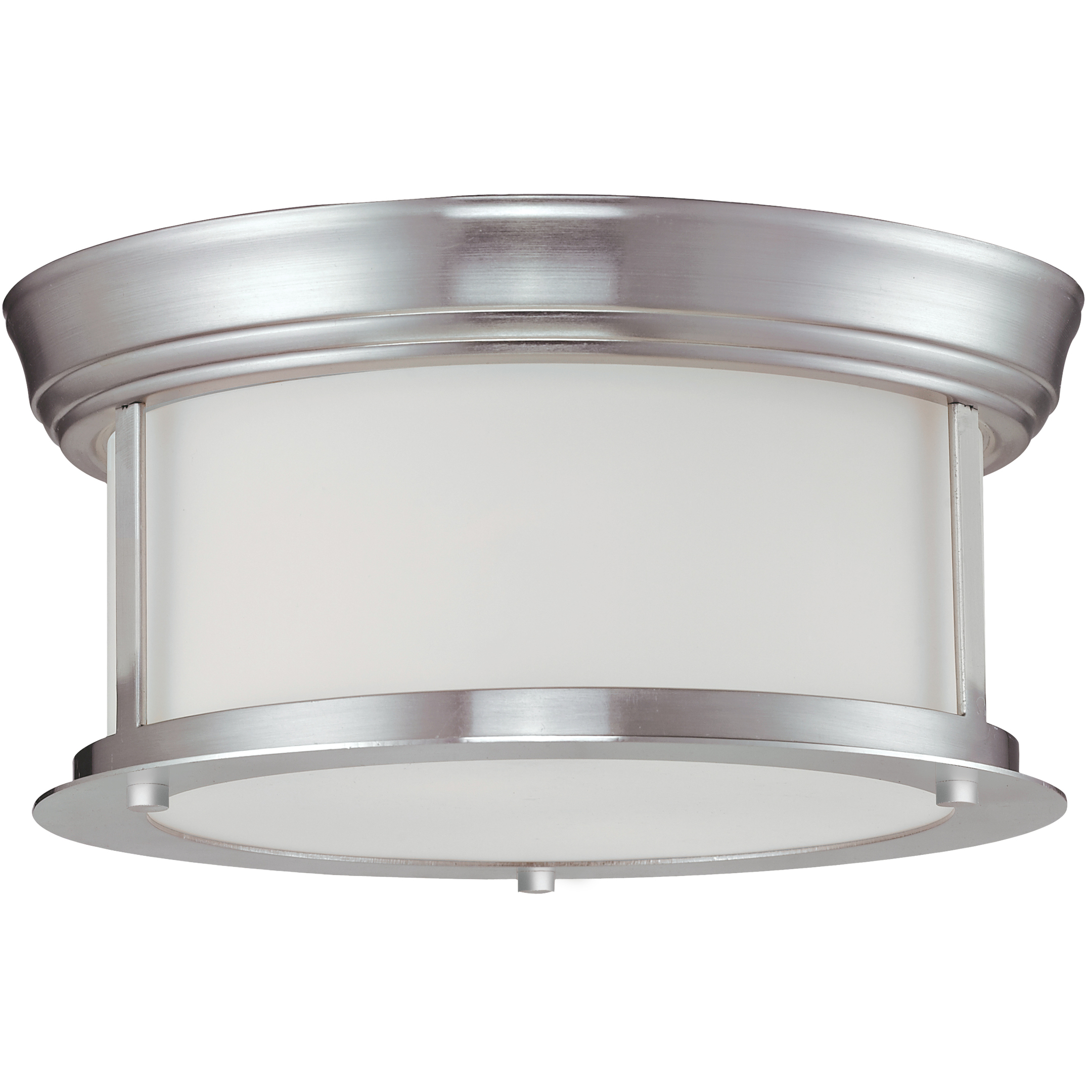 Sonna 2 Light 10.75 inch Brushed Nickel Flush Mount Ceiling Light in Matte Opal Glass