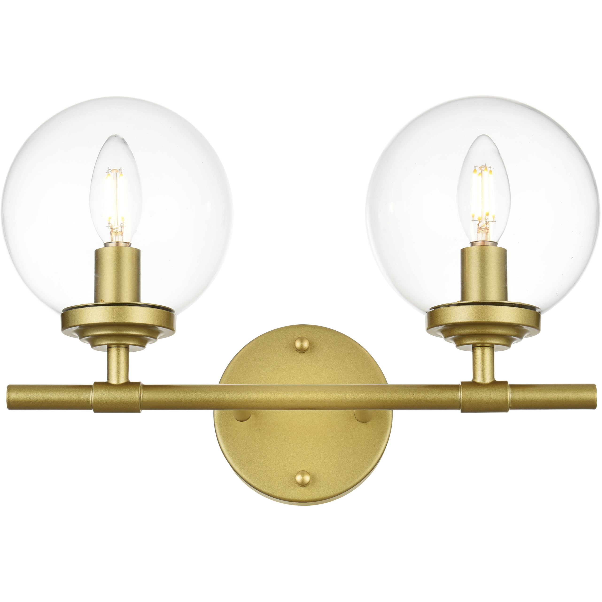 Ingrid 2 Light 15 inch Brass Bath Sconce Wall Light