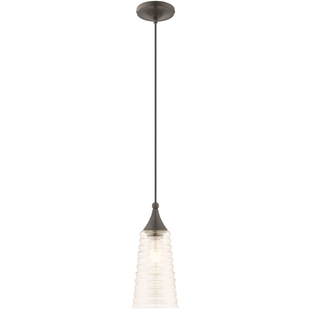 Art Glass 1 Light 5.5 inch English Bronze Mini Pendant Ceiling Light