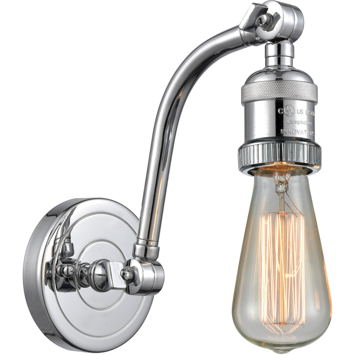 Franklin Restoration Bare Bulb LED 4.5 inch Polished Chrome Sconce Wall Light, Franklin Restoration