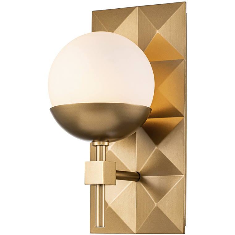 Deco 1 Light 6 inch Laquered Gold Bath Bar Wall Light