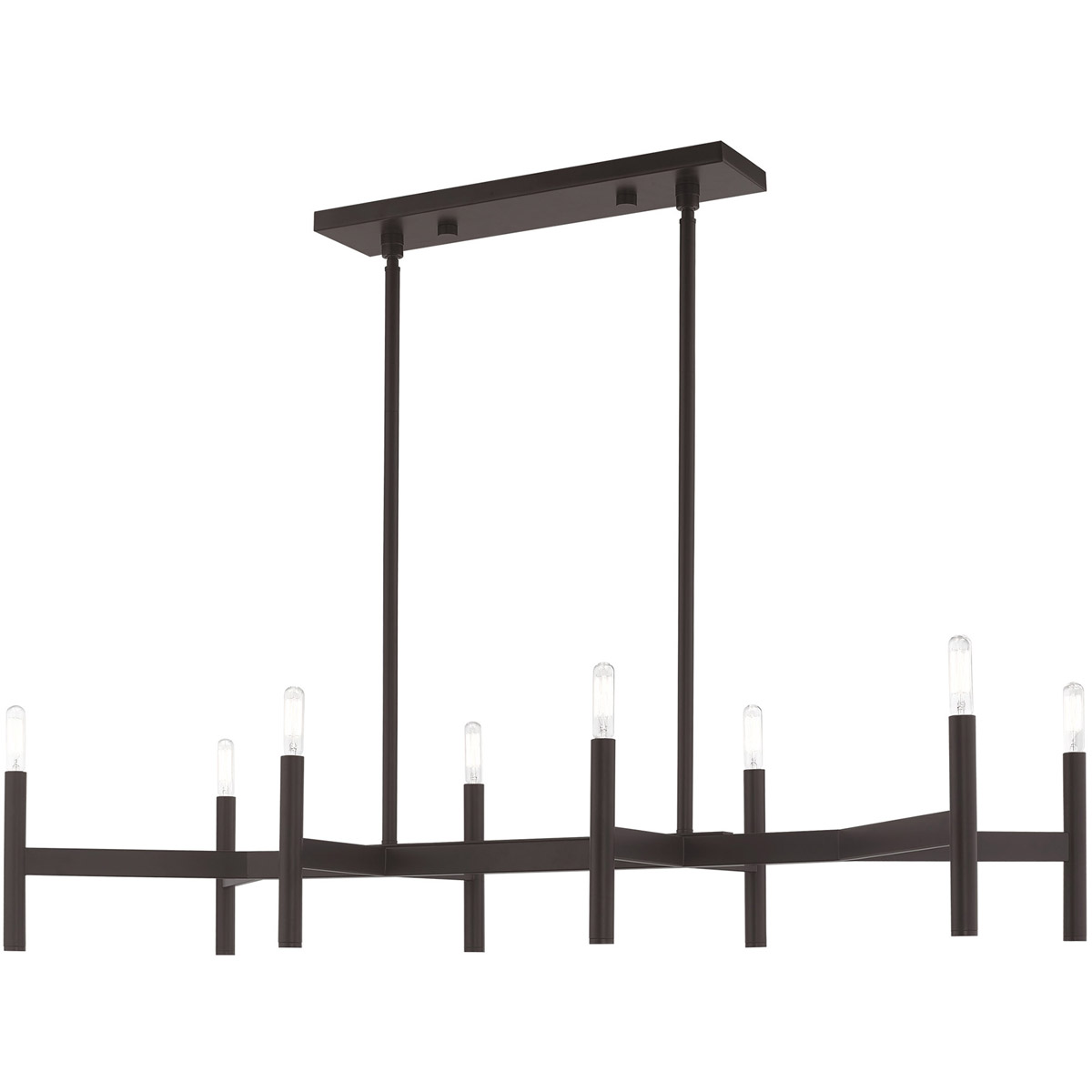 Copenhagen 8 Light 40 inch Bronze Linear Chandelier Ceiling Light
