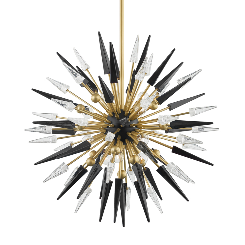 Sparta 12 Light 32 inch Aged Brass Chandelier Ceiling Light
