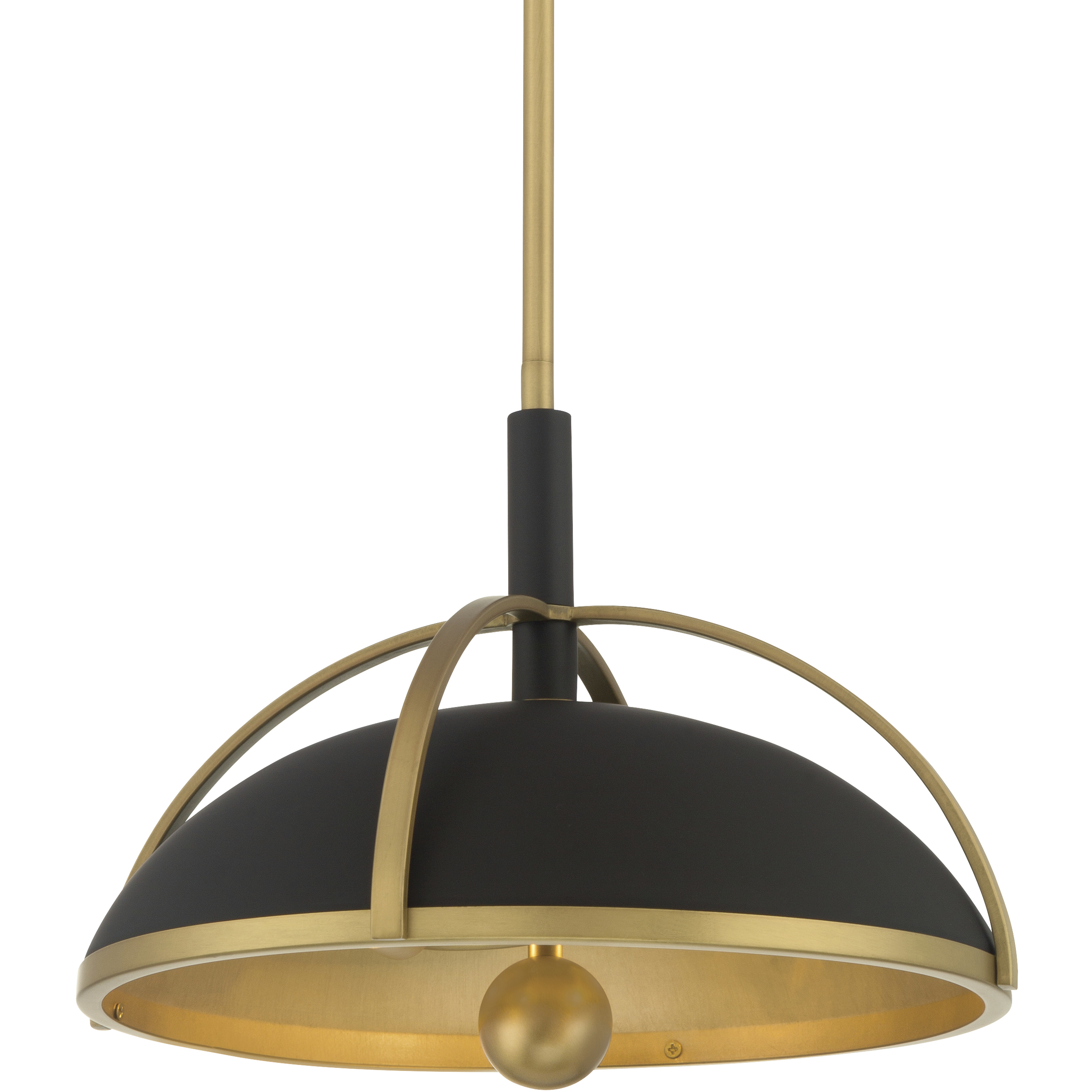 Yorkshire 2 Light 14 inch Dark Matte Black and Legacy Brass Pendant Ceiling Light