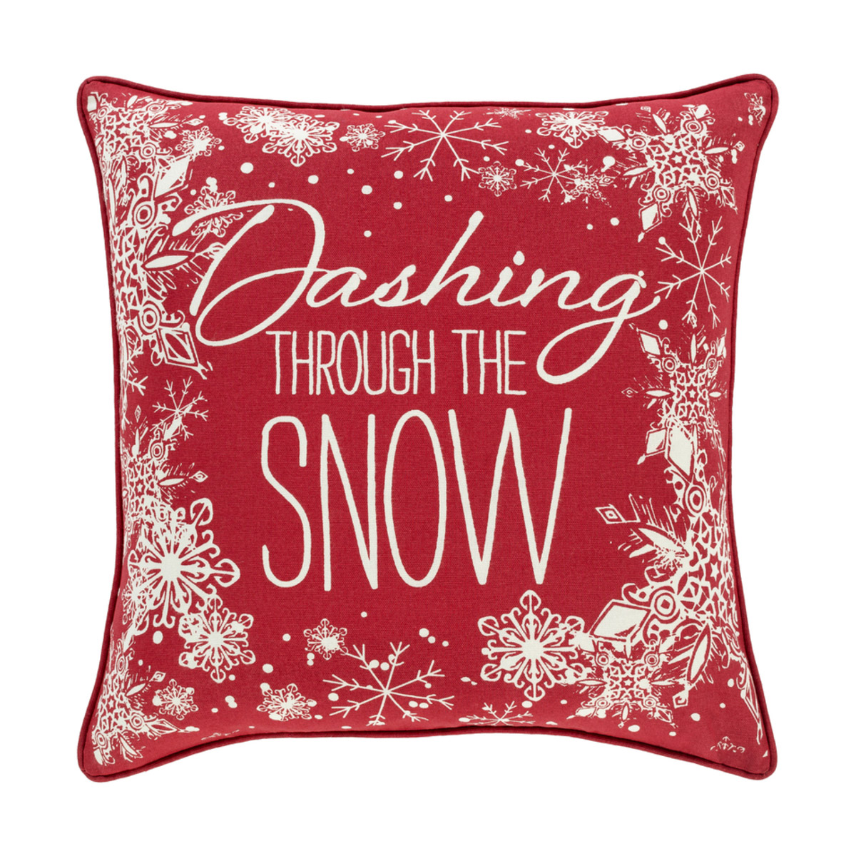 Holiday 18 X 18 inch Dark Red/White Pillow Cover
