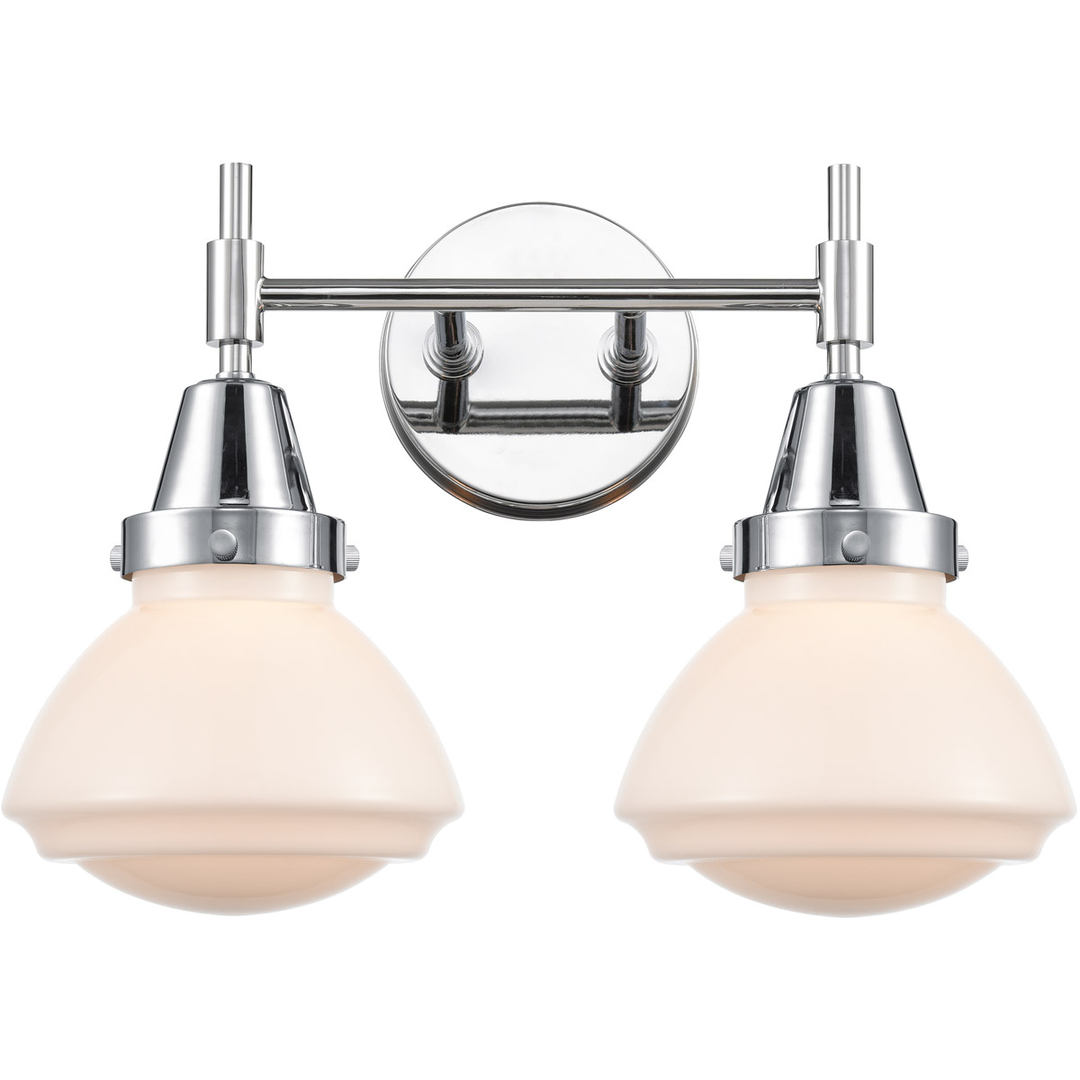 Caden LED 16 inch Polished Chrome Bath Vanity Light Wall Light in Matte White Glass