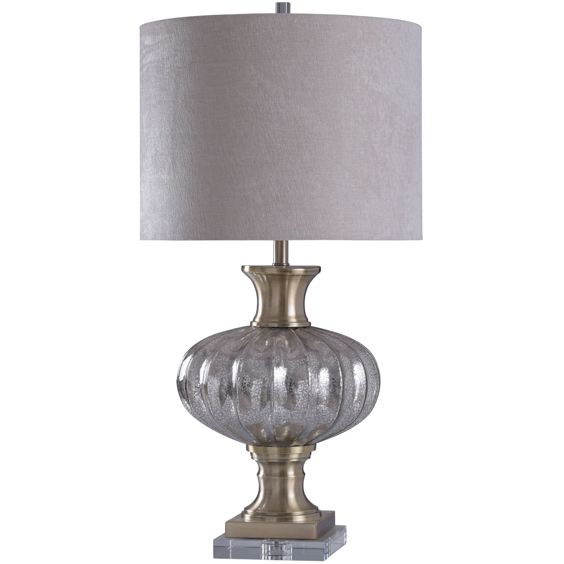 Signature 36 inch 150 watt Mercury and Gold and Grey and Clear Table Lamp Portable Light