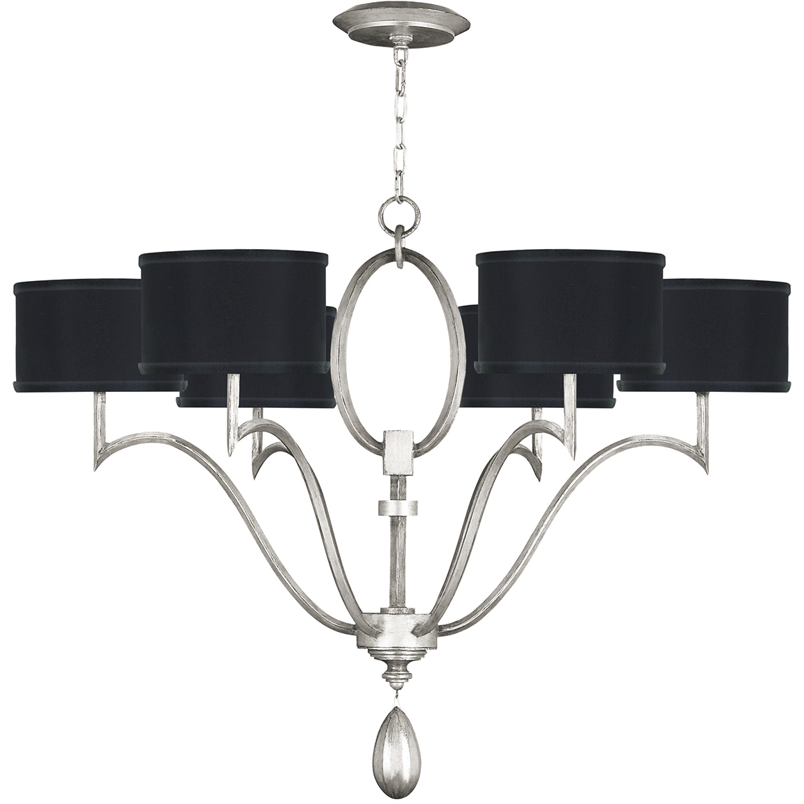 Allegretto 6 Light 39 inch Silver Chandelier Ceiling Light