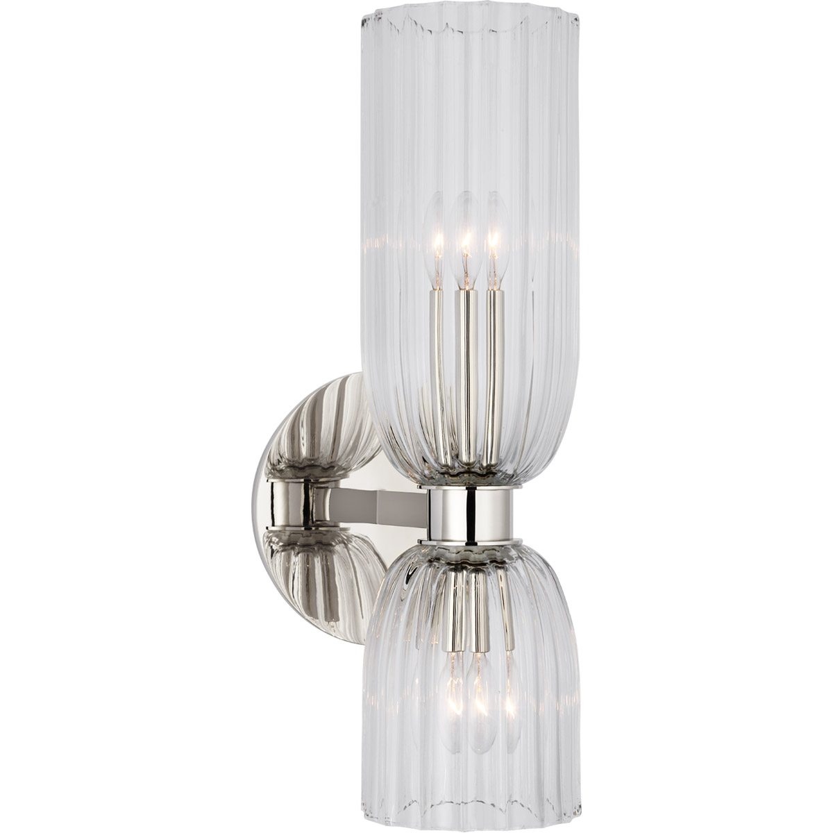 AERIN Asalea LED 6 inch Polished Nickel Double Bath Sconce Wall Light