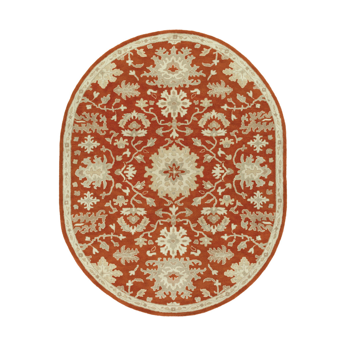Caesar 120 X 96 inch Red and Brown Area Rug, Wool