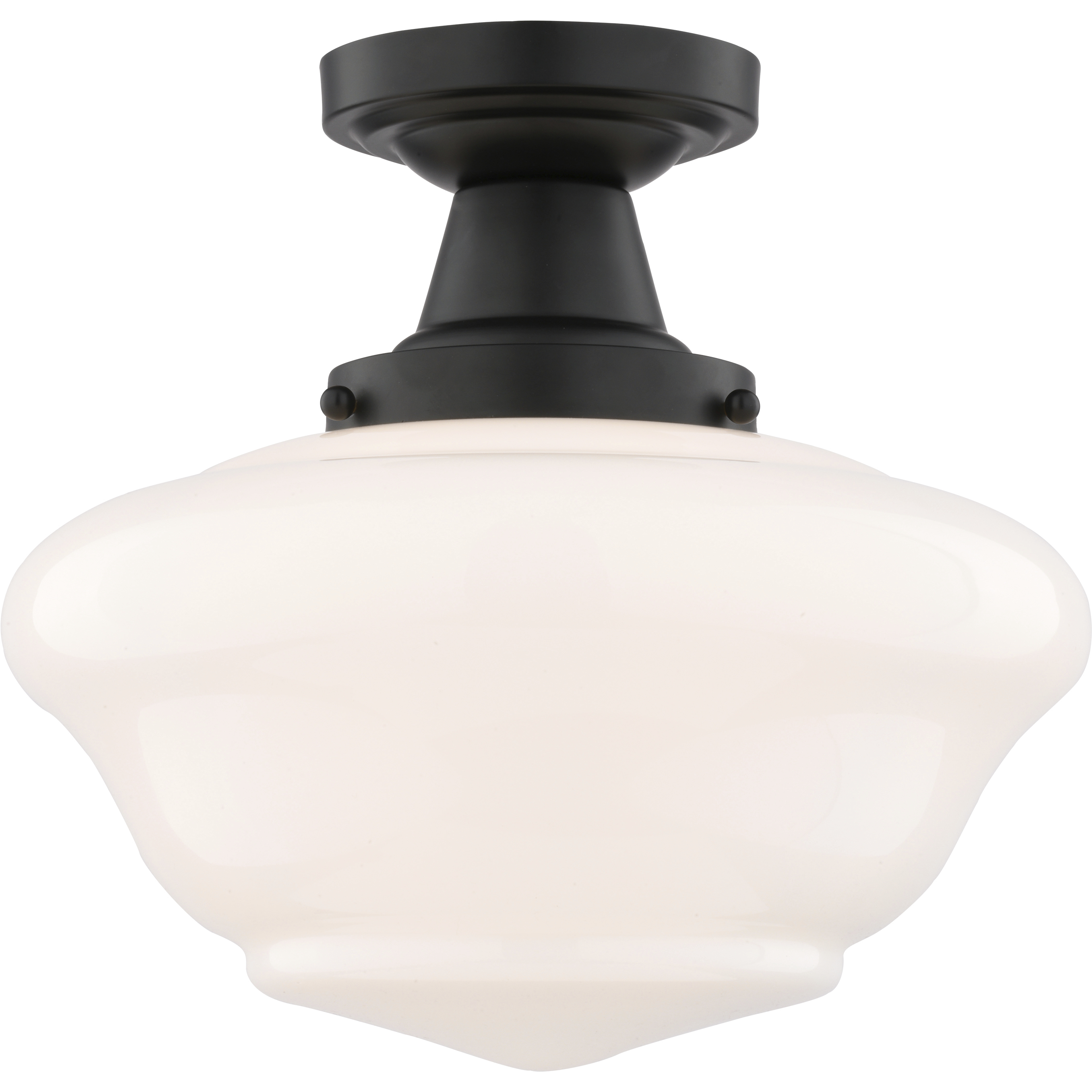 Eastgate 1 Light 12 inch Matte Black Semi-Flush Mount Ceiling Light