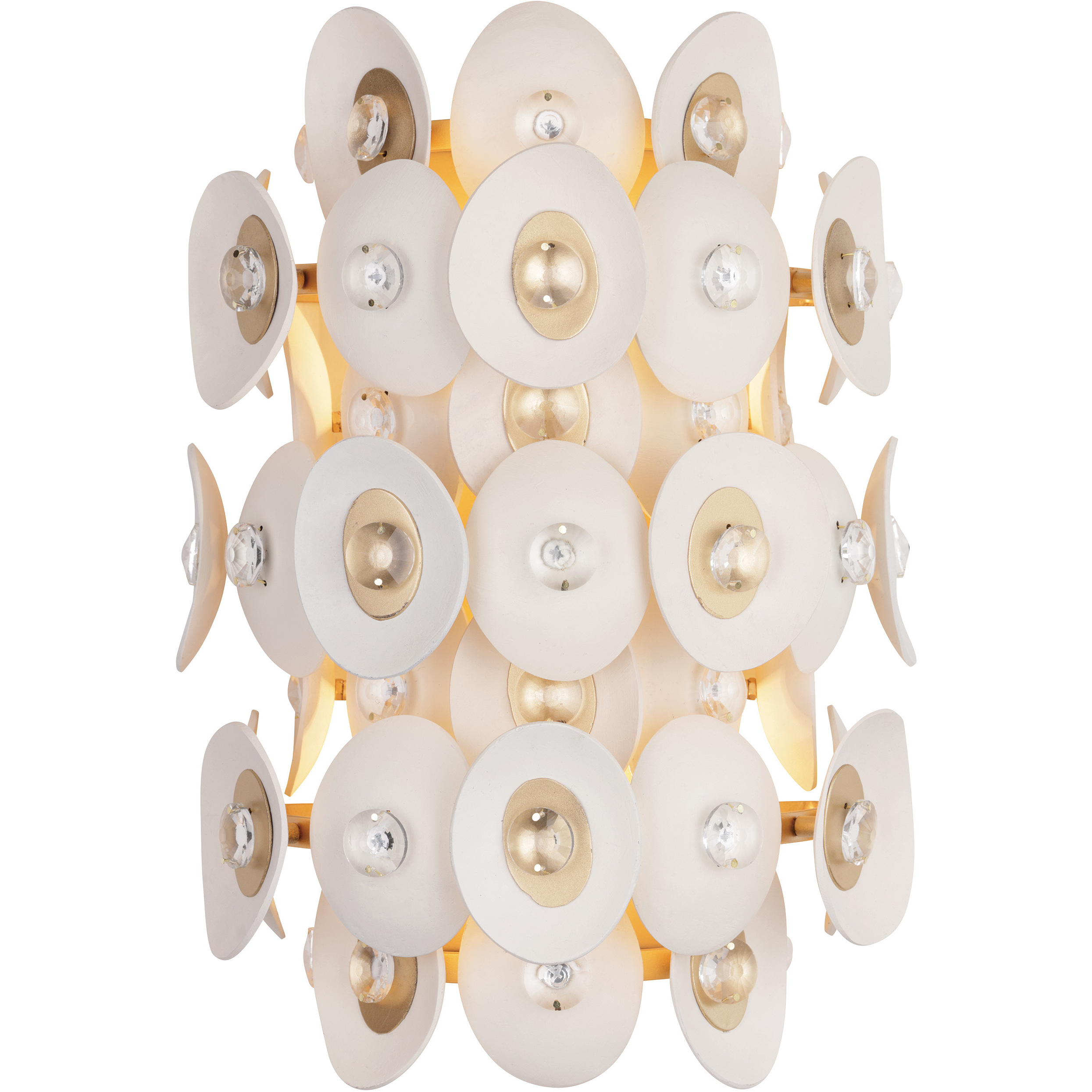 Niu 2 Light 11 inch Coconut Shell Gold / Coconut Shell White Wall Sconce Wall Light